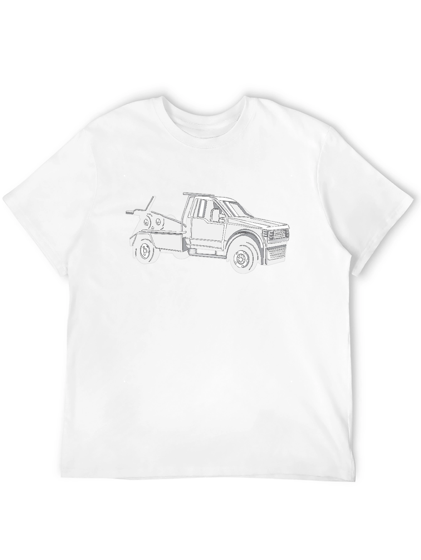 Tow Truck Graphic Tee - Black Cotton Blend