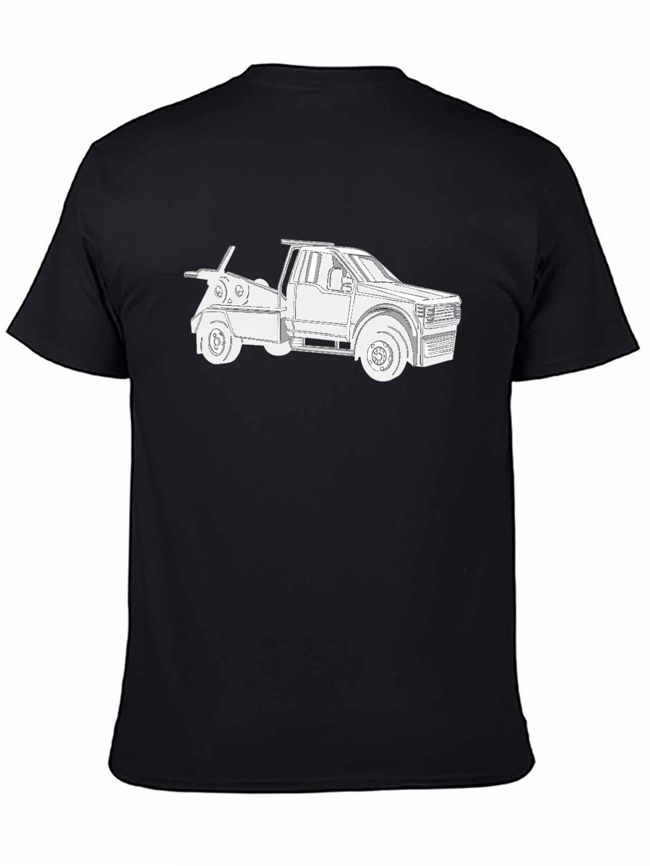 Tow Truck Graphic Tee - Black Cotton Blend