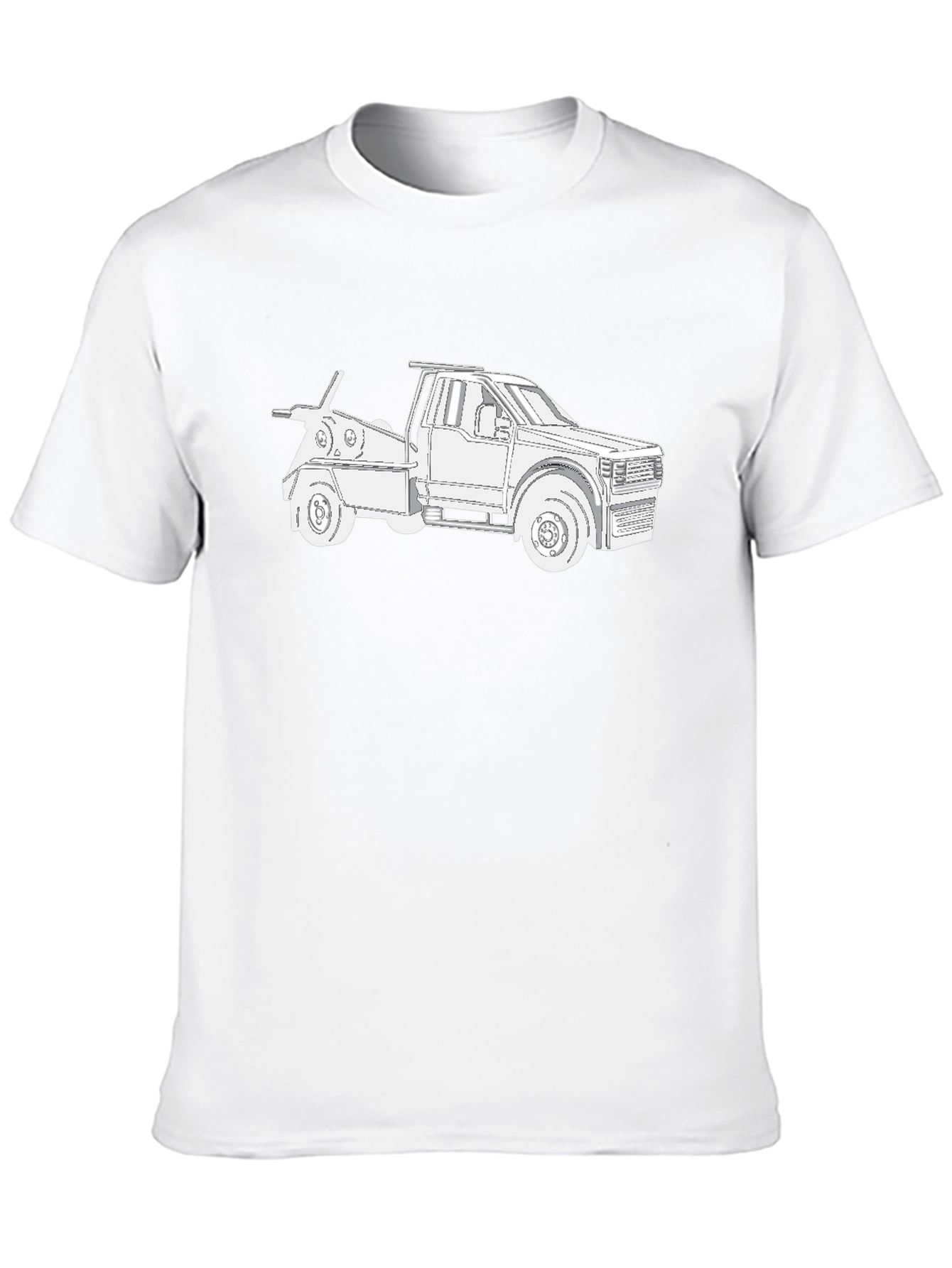 Tow Truck Graphic Tee - Black Cotton Blend