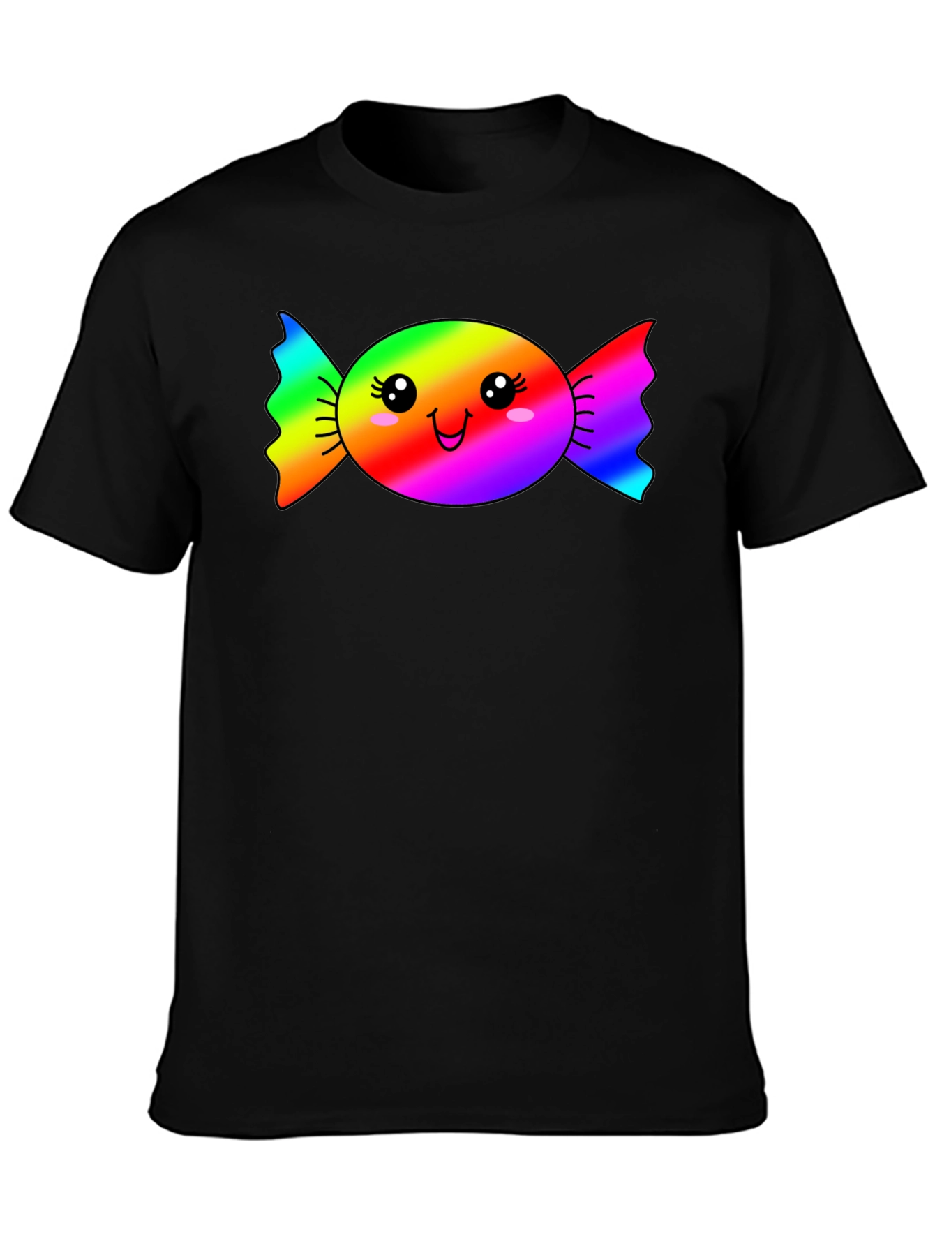Rainbow Candy Face Graphic T-Shirt