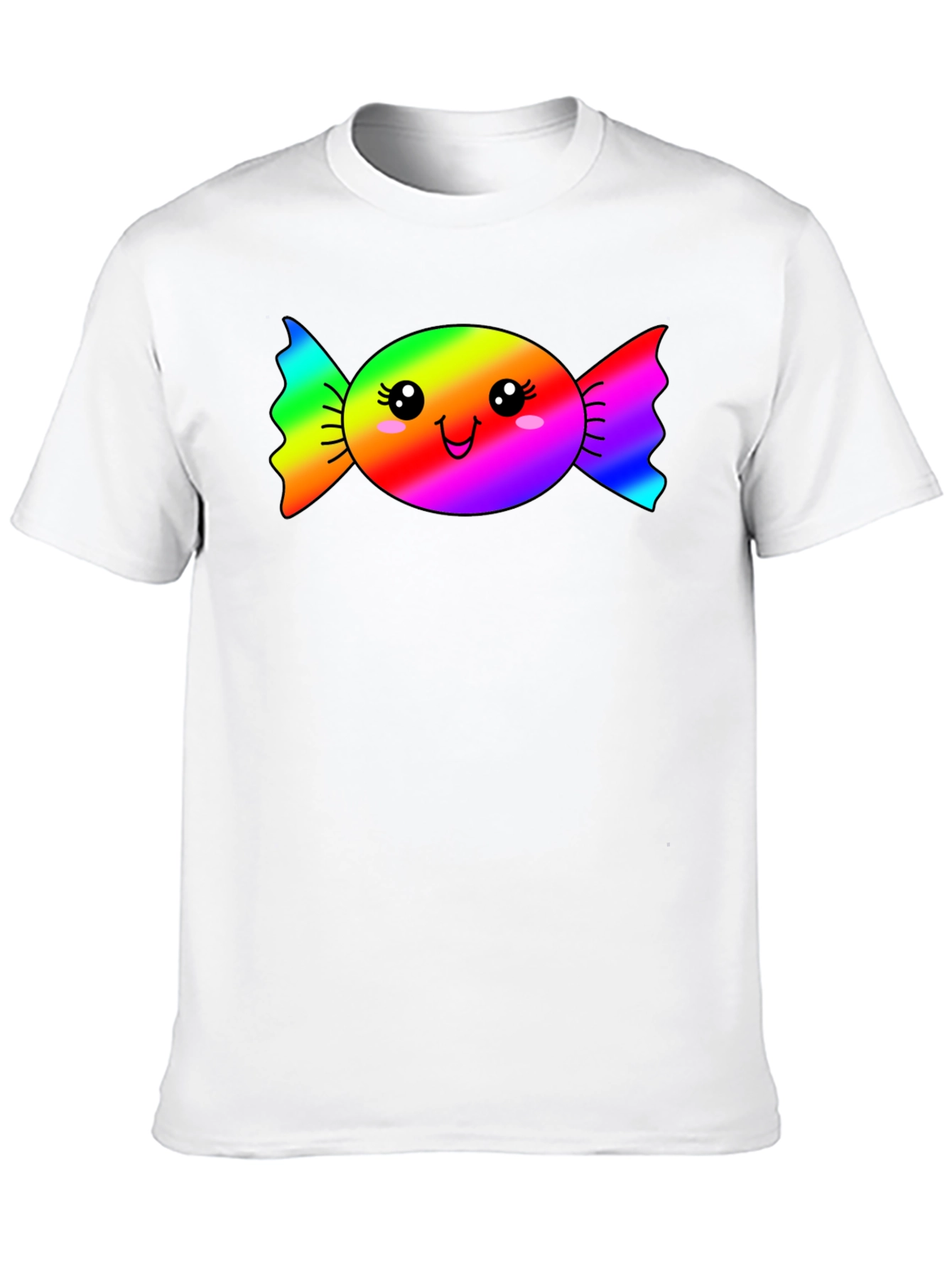 Rainbow Candy Face Graphic T-Shirt