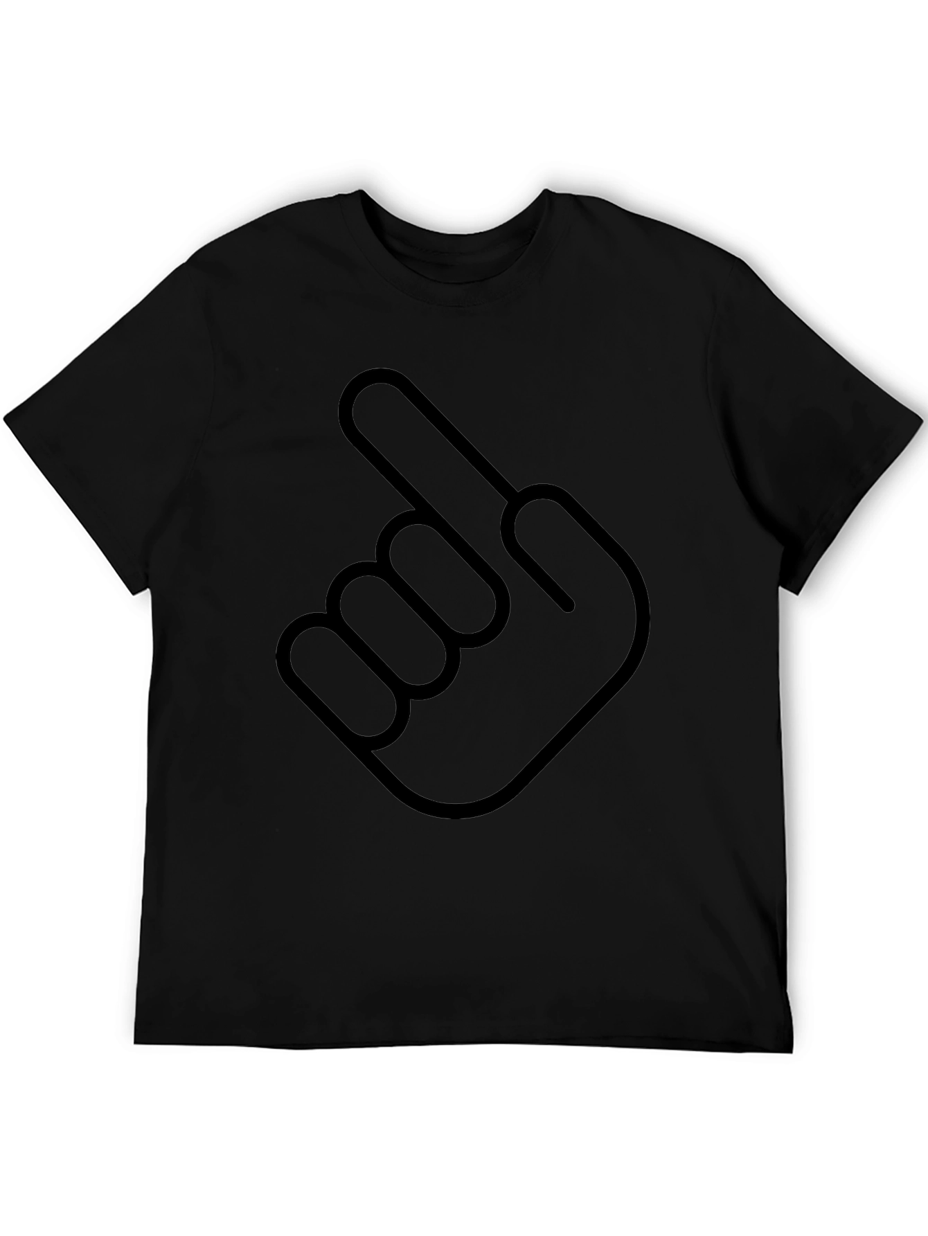 Pointing Finger Graphic Tee - Bold Black Comfort