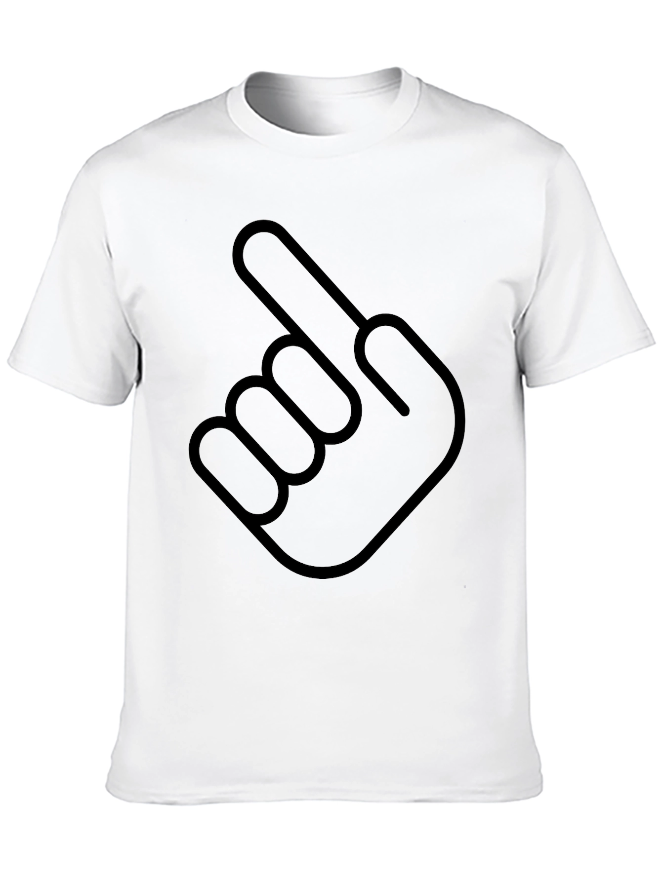 Pointing Finger Graphic Tee - Bold Black Comfort
