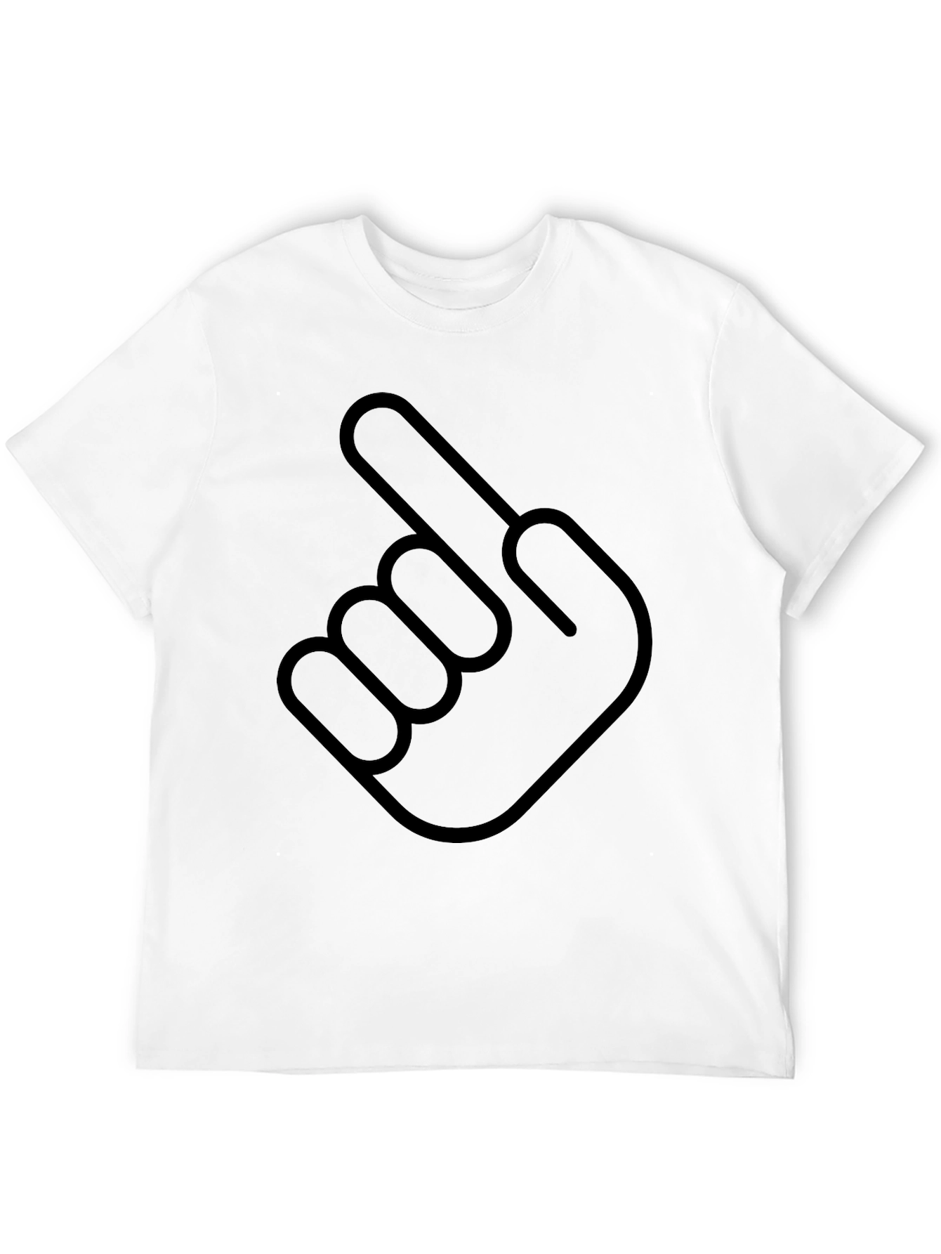 Pointing Finger Graphic Tee - Bold Black Comfort