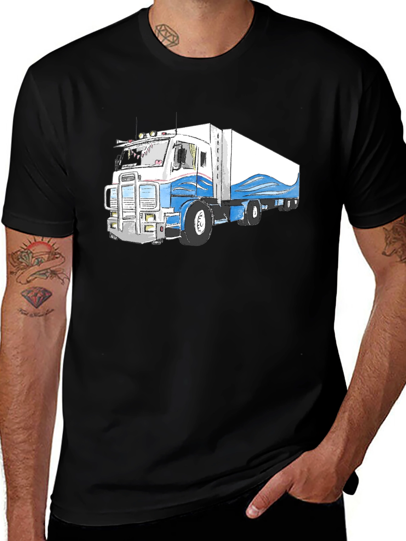 Truck Graphic Tee - Cool Semi Truck Design