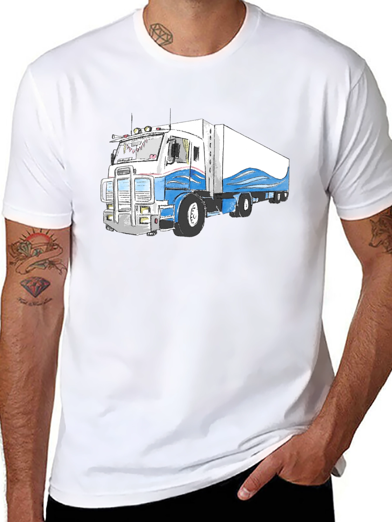 Truck Graphic Tee - Cool Semi Truck Design