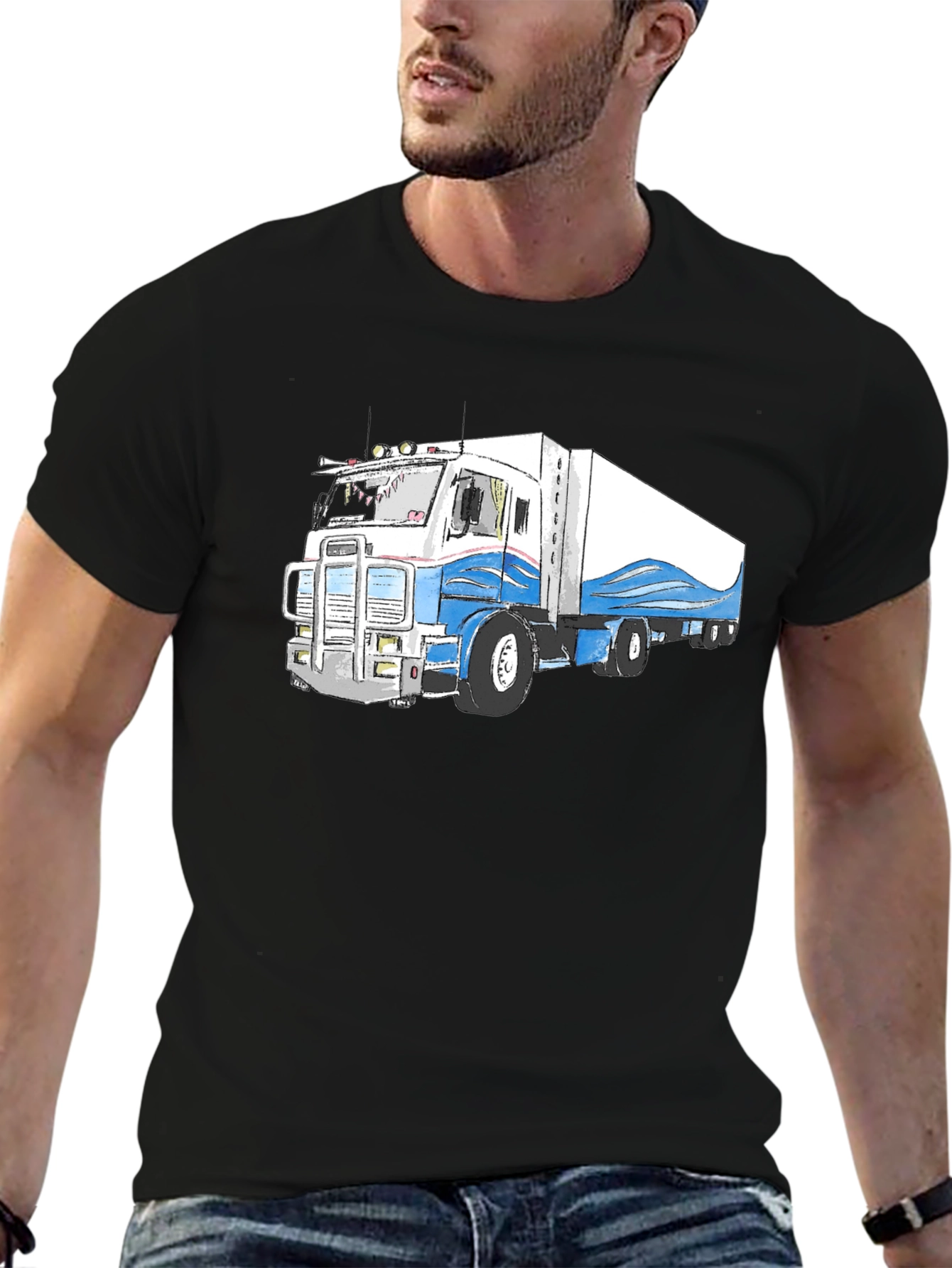 Truck Graphic Tee - Cool Semi Truck Design