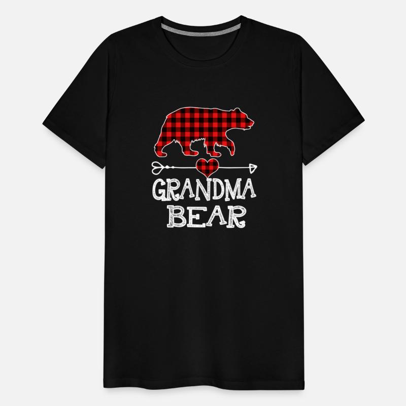 Grandma Bear Pajama Red Plaid Buffalo Family