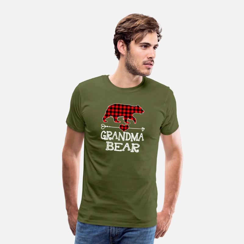 Grandma Bear Pajama Red Plaid Buffalo Family