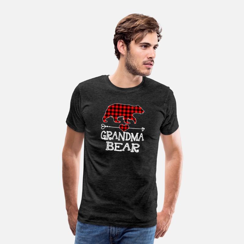 Grandma Bear Pajama Red Plaid Buffalo Family