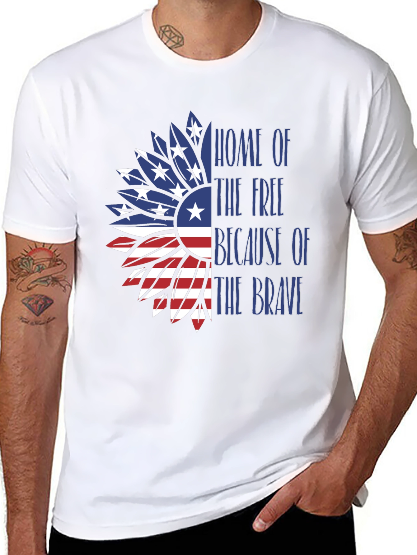 Patriotic Sunflower USA Flag T-Shirt
