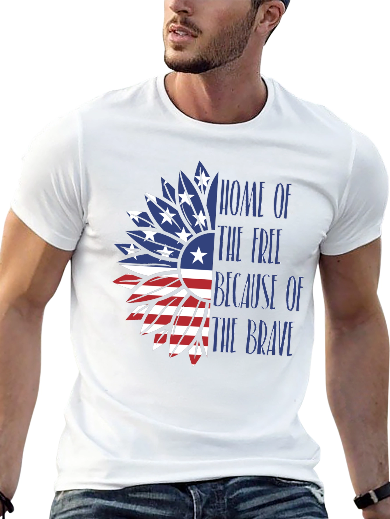 Patriotic Sunflower USA Flag T-Shirt