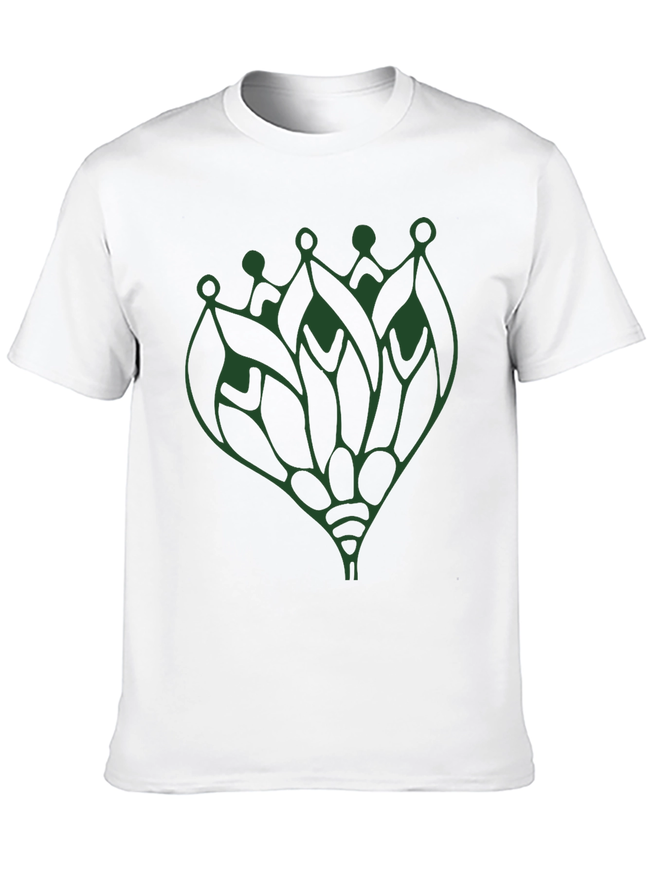 Abstract Green Lotus T-Shirt - Black