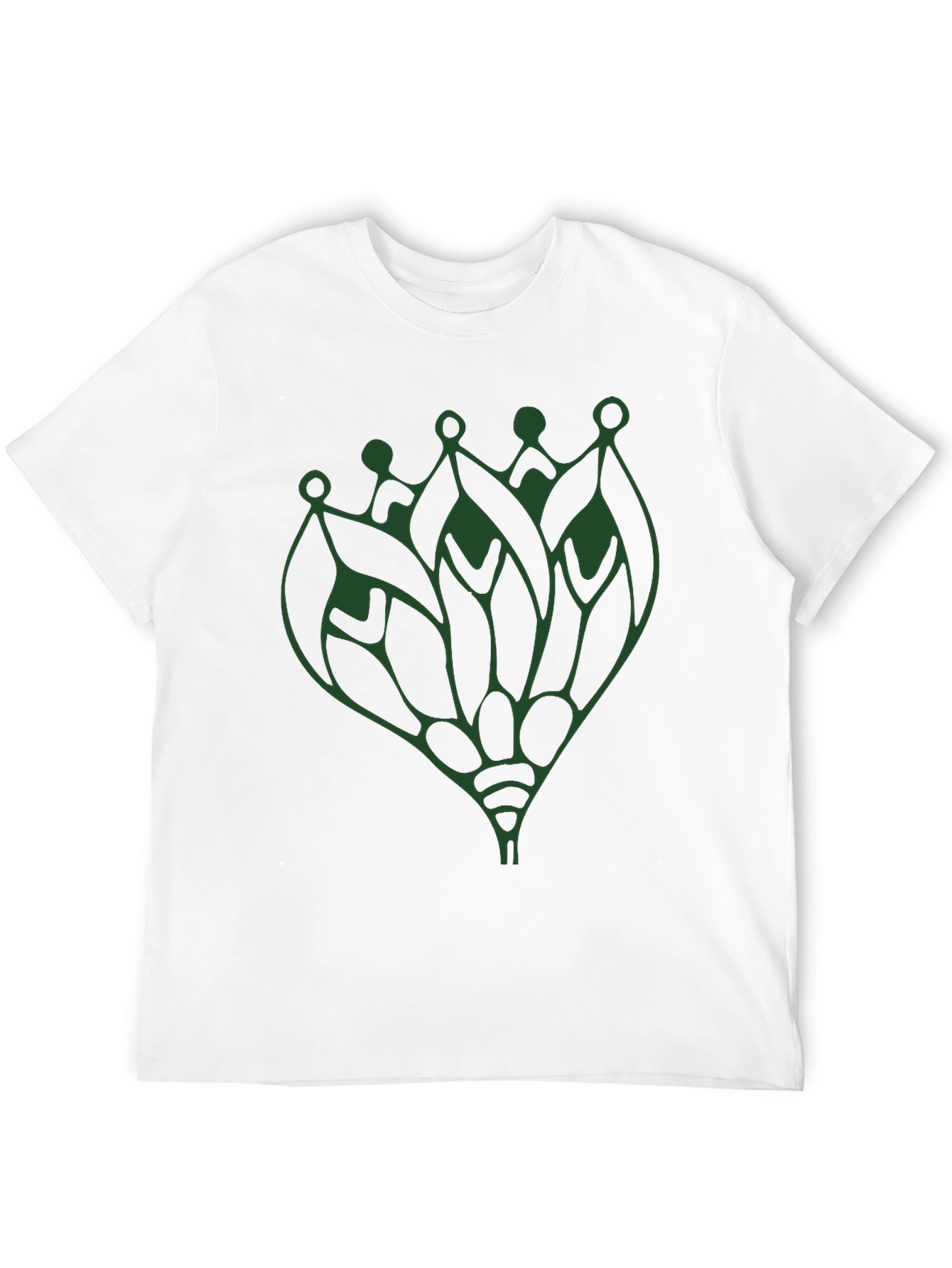 Abstract Green Lotus T-Shirt - Black