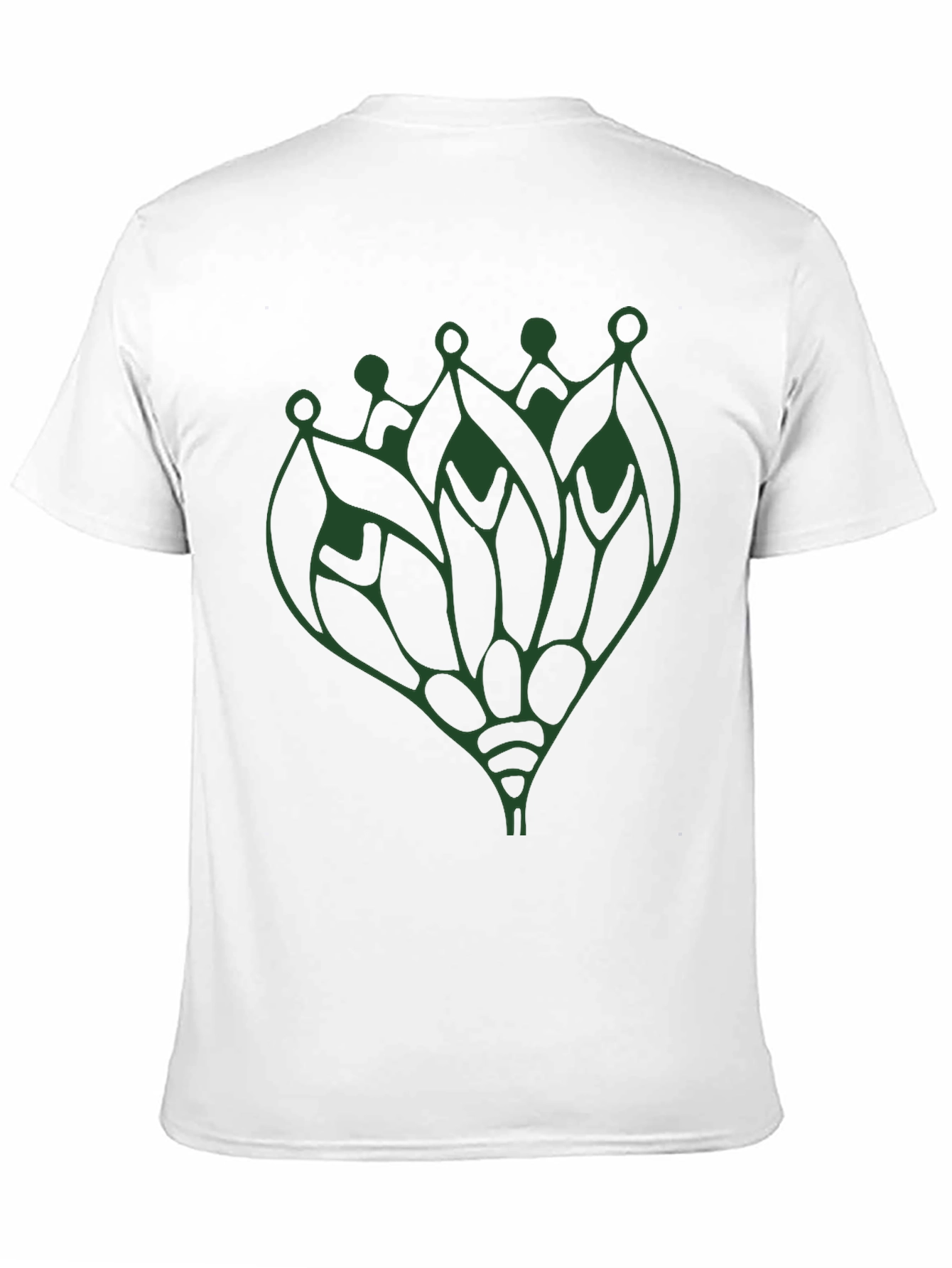 Abstract Green Lotus T-Shirt - Black