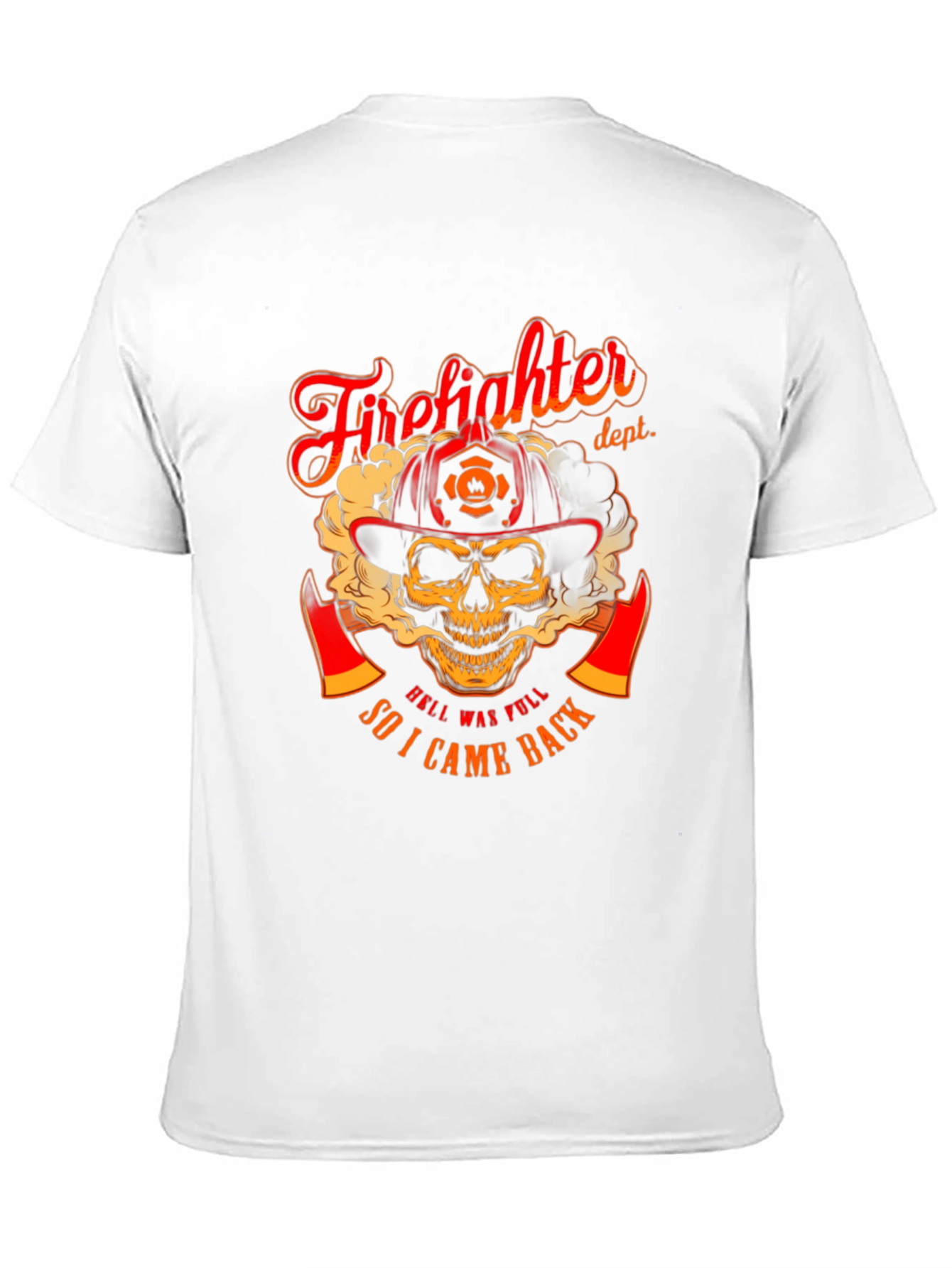 Firefighter Skull Graphic T-Shirt - Hell Was Full Design