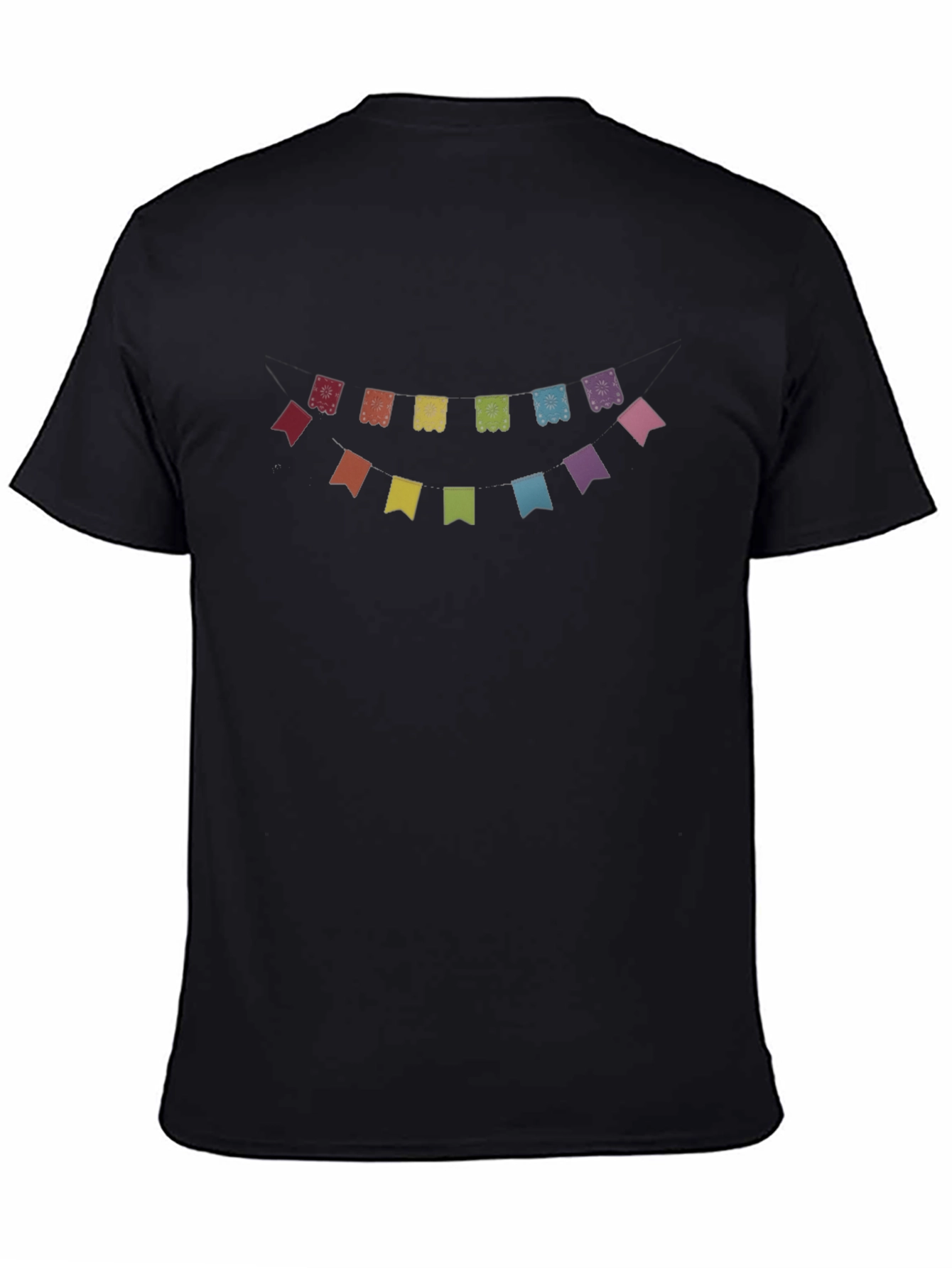 Festive Papel Picado Design Black T-Shirt
