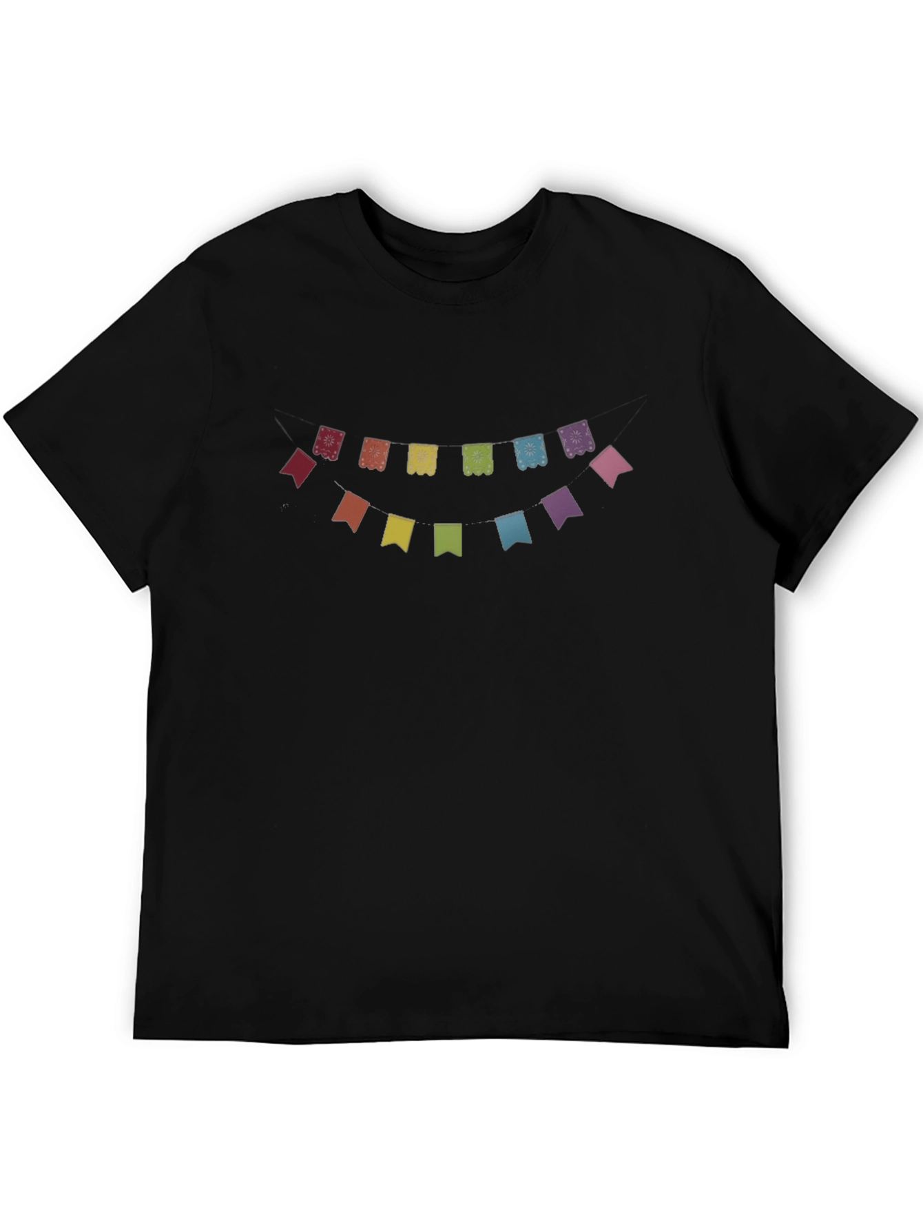 Festive Papel Picado Design Black T-Shirt