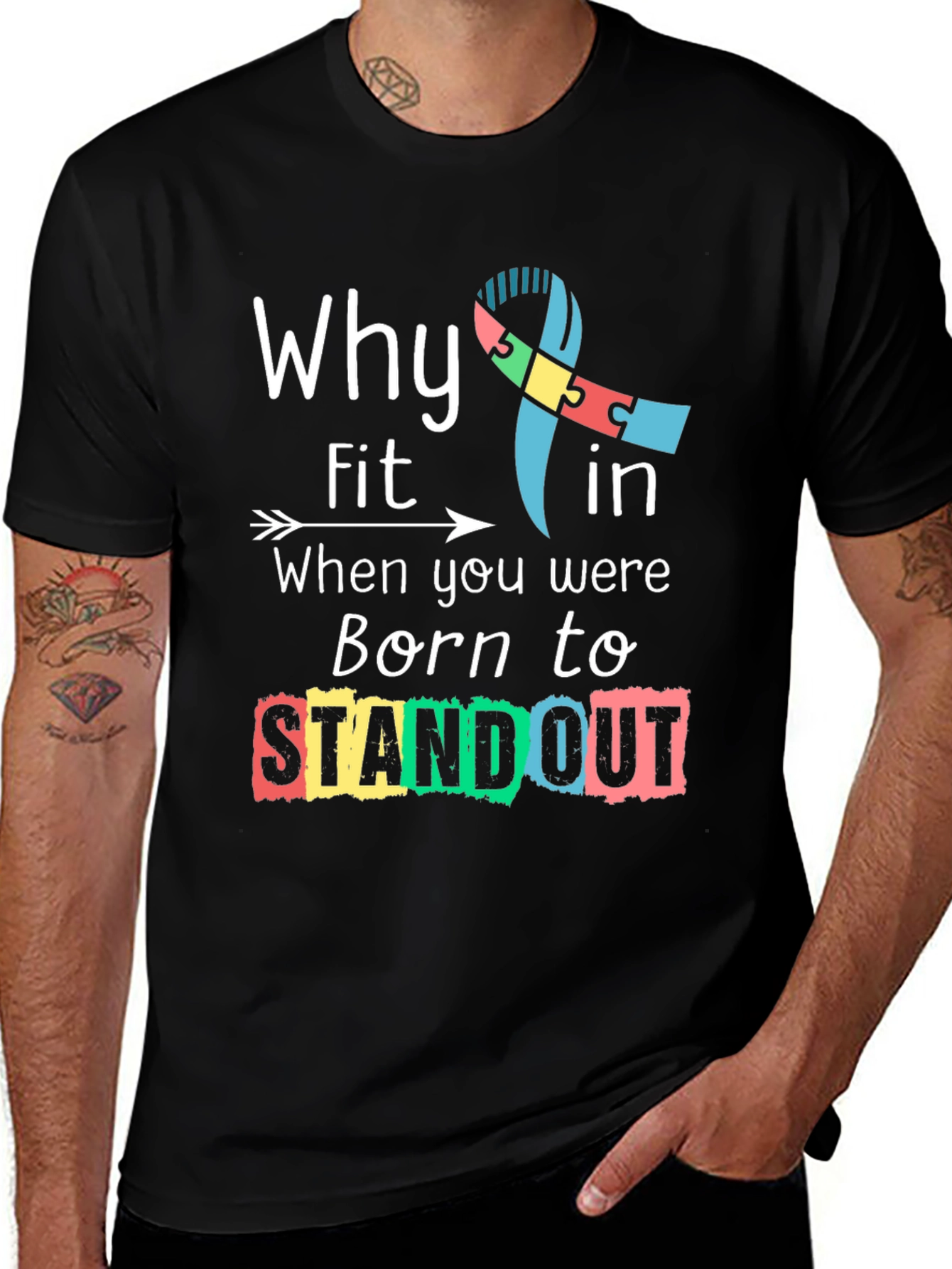 Why Fit In Standout Autism Awareness Tee