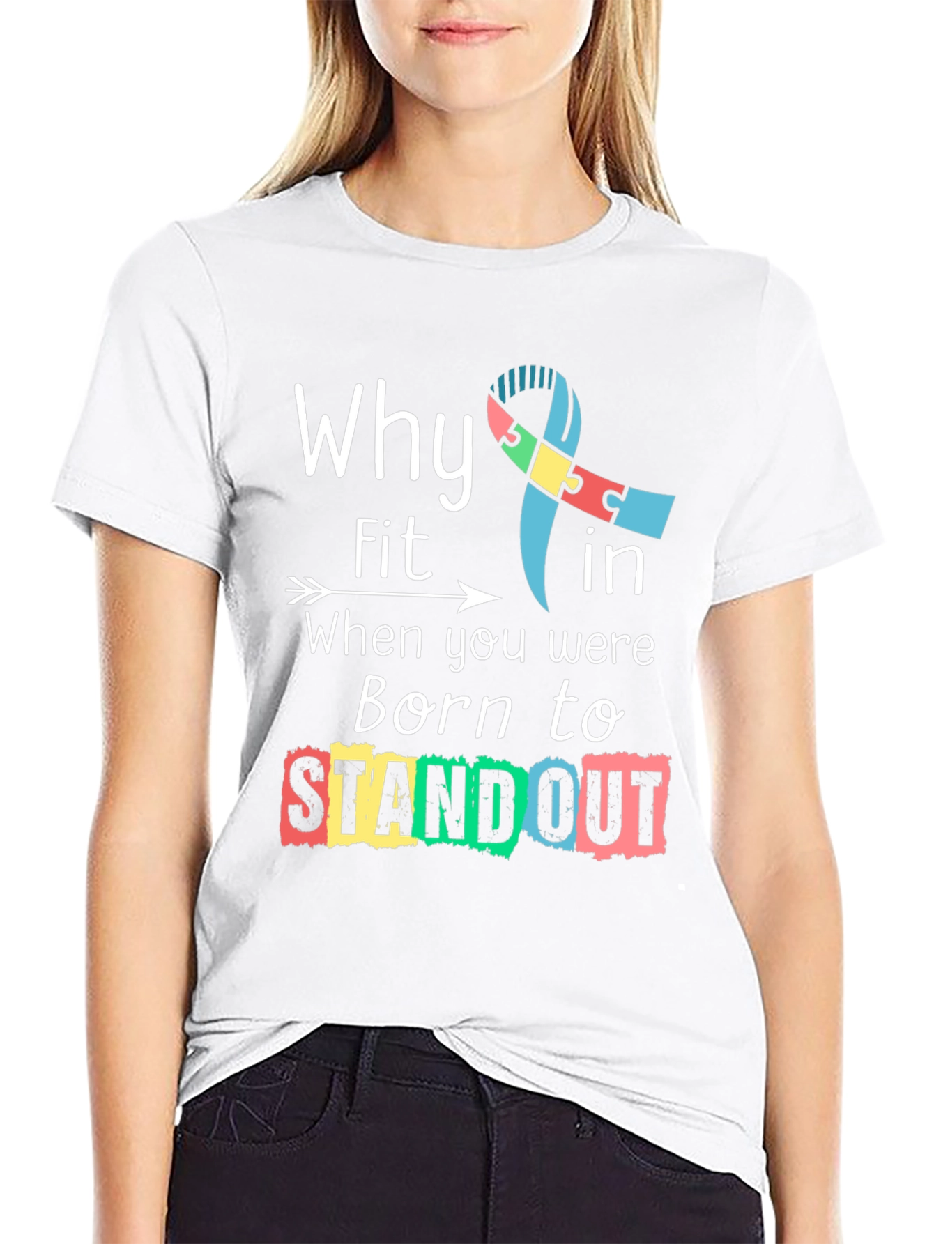 Why Fit In Standout Autism Awareness Tee