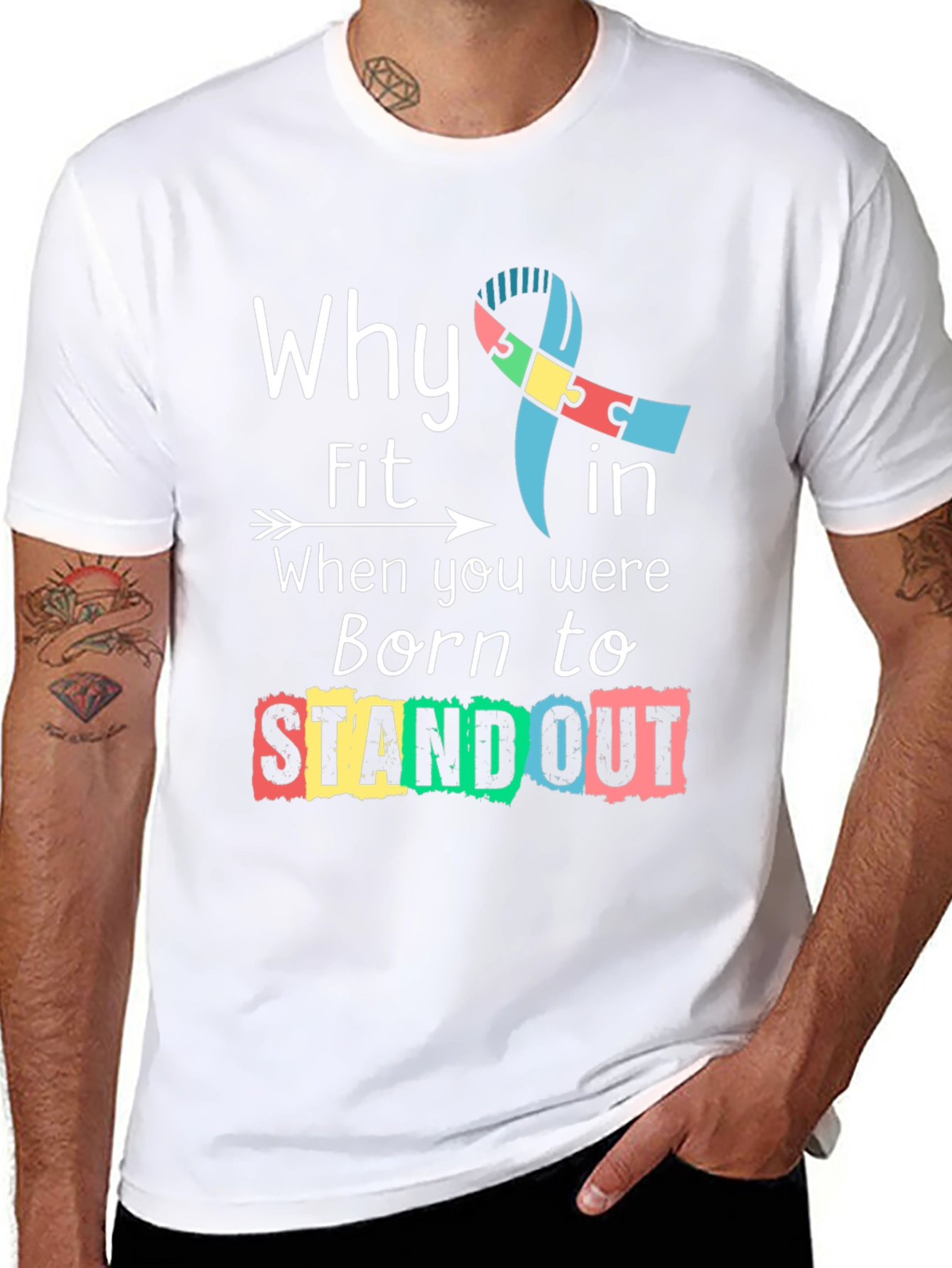 Why Fit In Standout Autism Awareness Tee