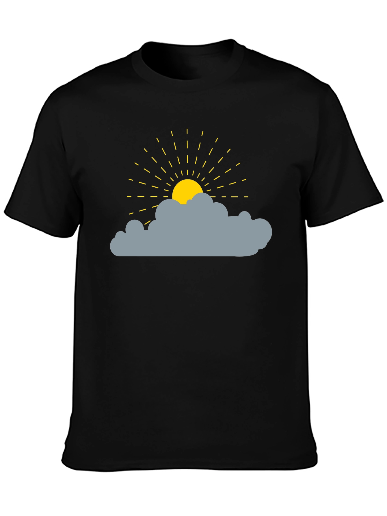 Sunny Day Cloud Graphic Tee - Black