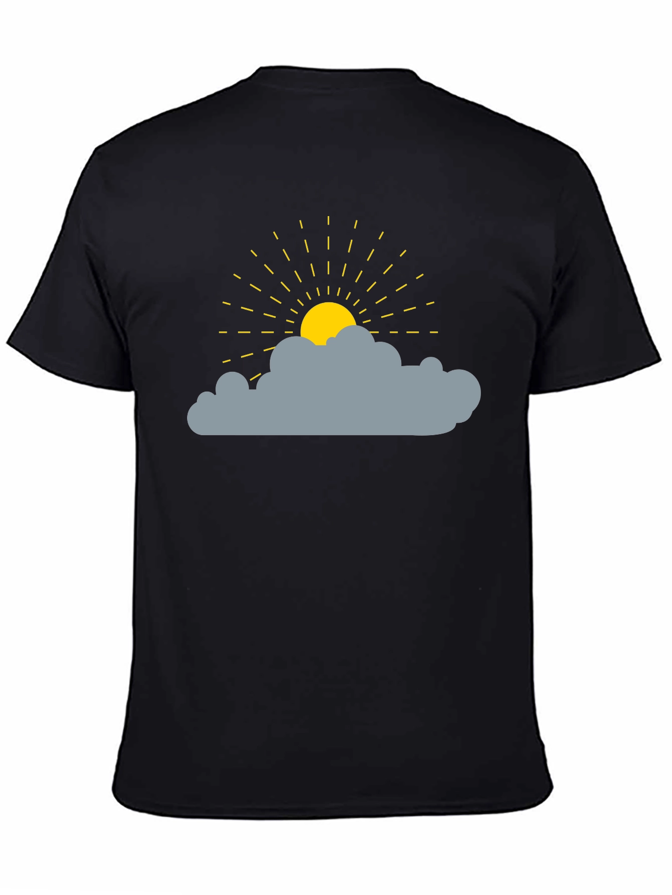 Sunny Day Cloud Graphic Tee - Black