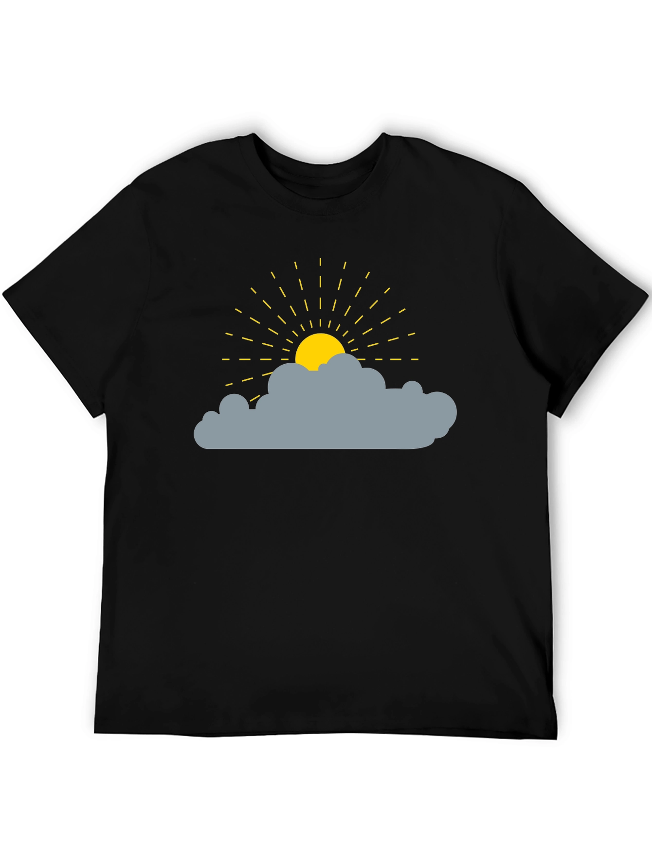 Sunny Day Cloud Graphic Tee - Black