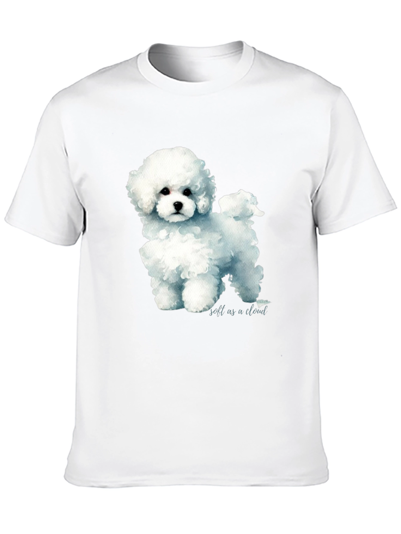 Cute Poodle Soft as a Cloud Graphic Black T-Shirt
