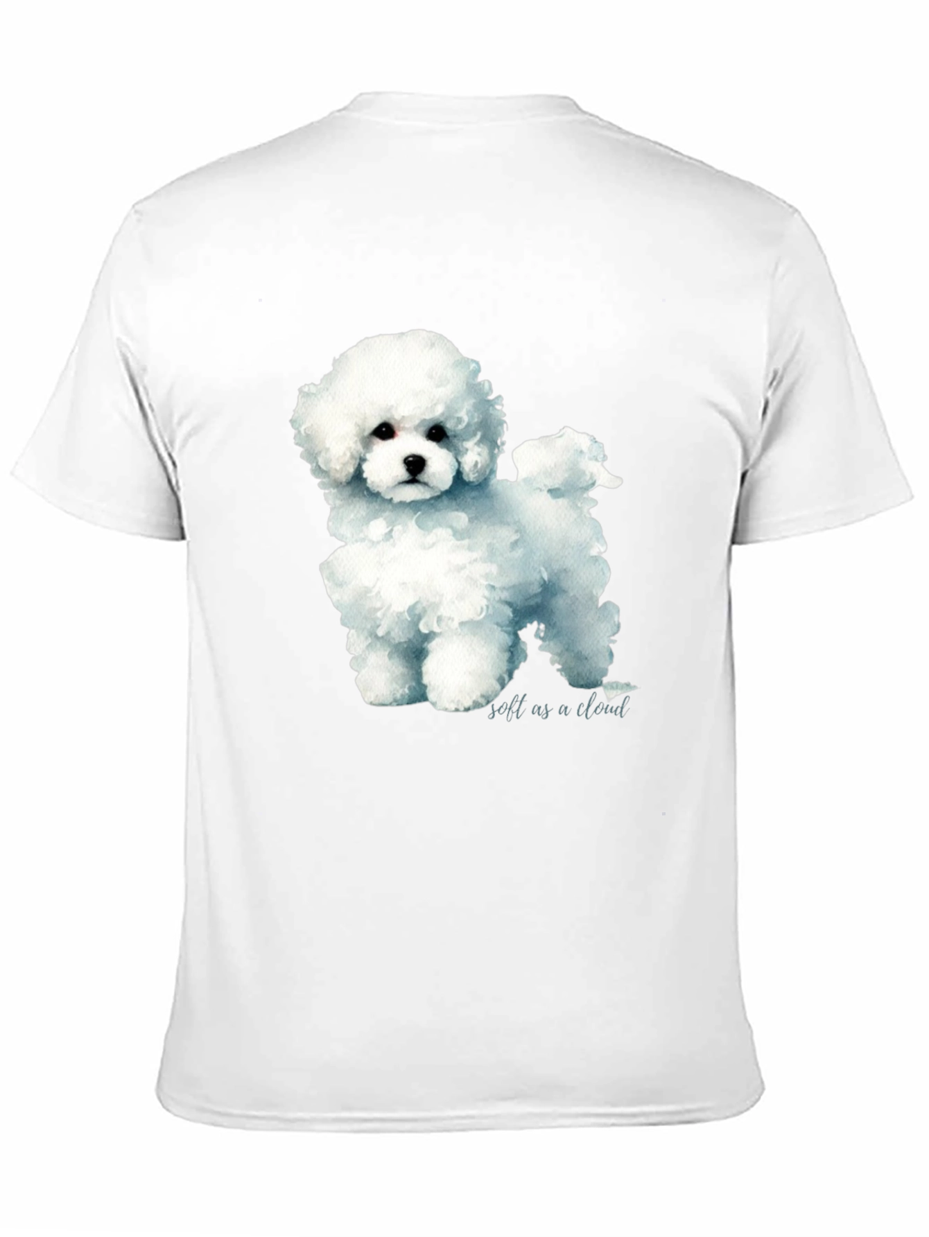 Cute Poodle Soft as a Cloud Graphic Black T-Shirt