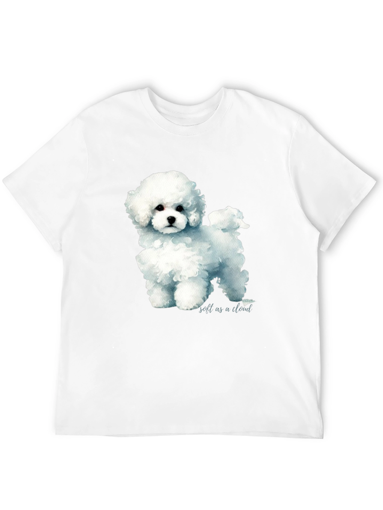 Cute Poodle Soft as a Cloud Graphic Black T-Shirt