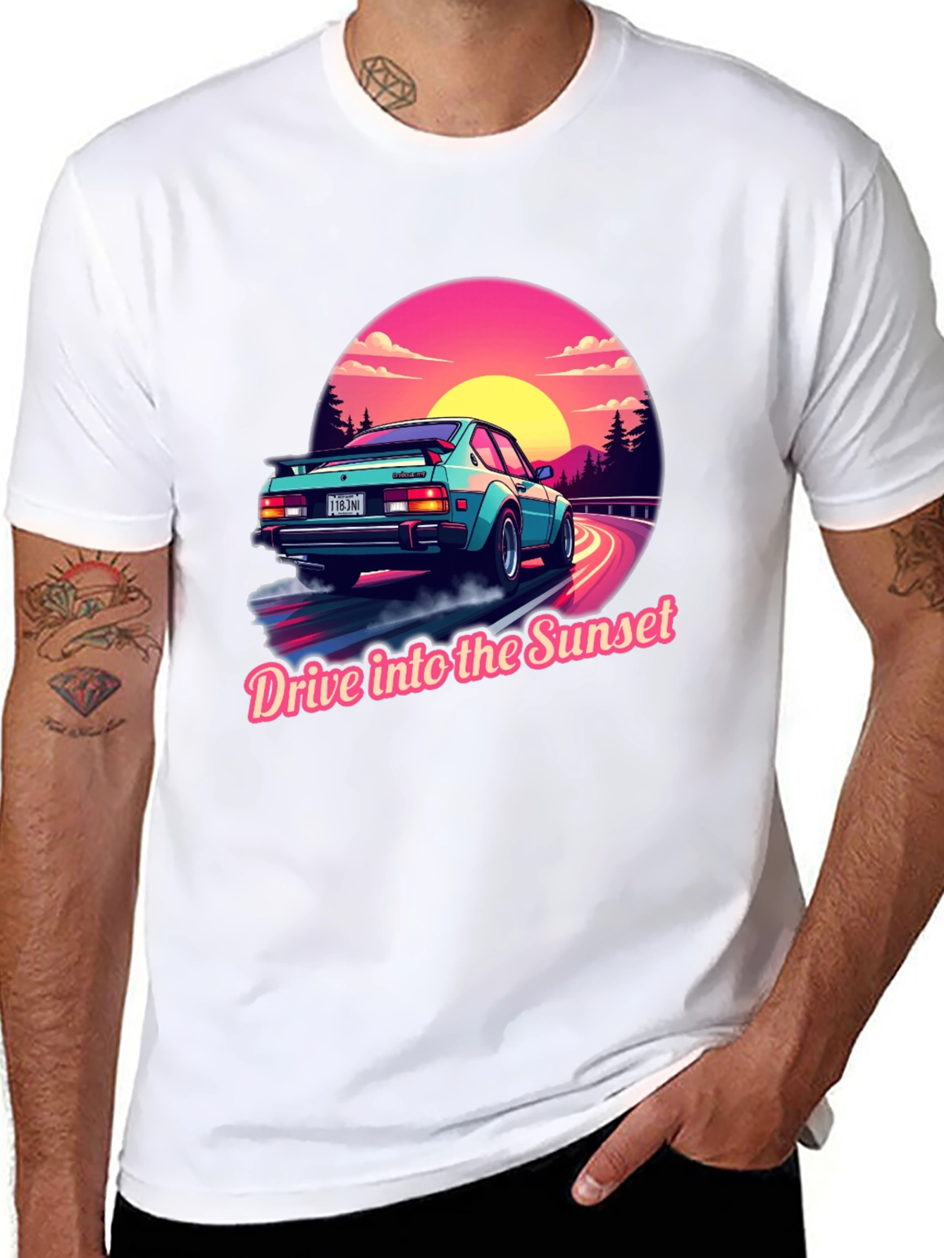 Retro Car Sunset Drive T-Shirt