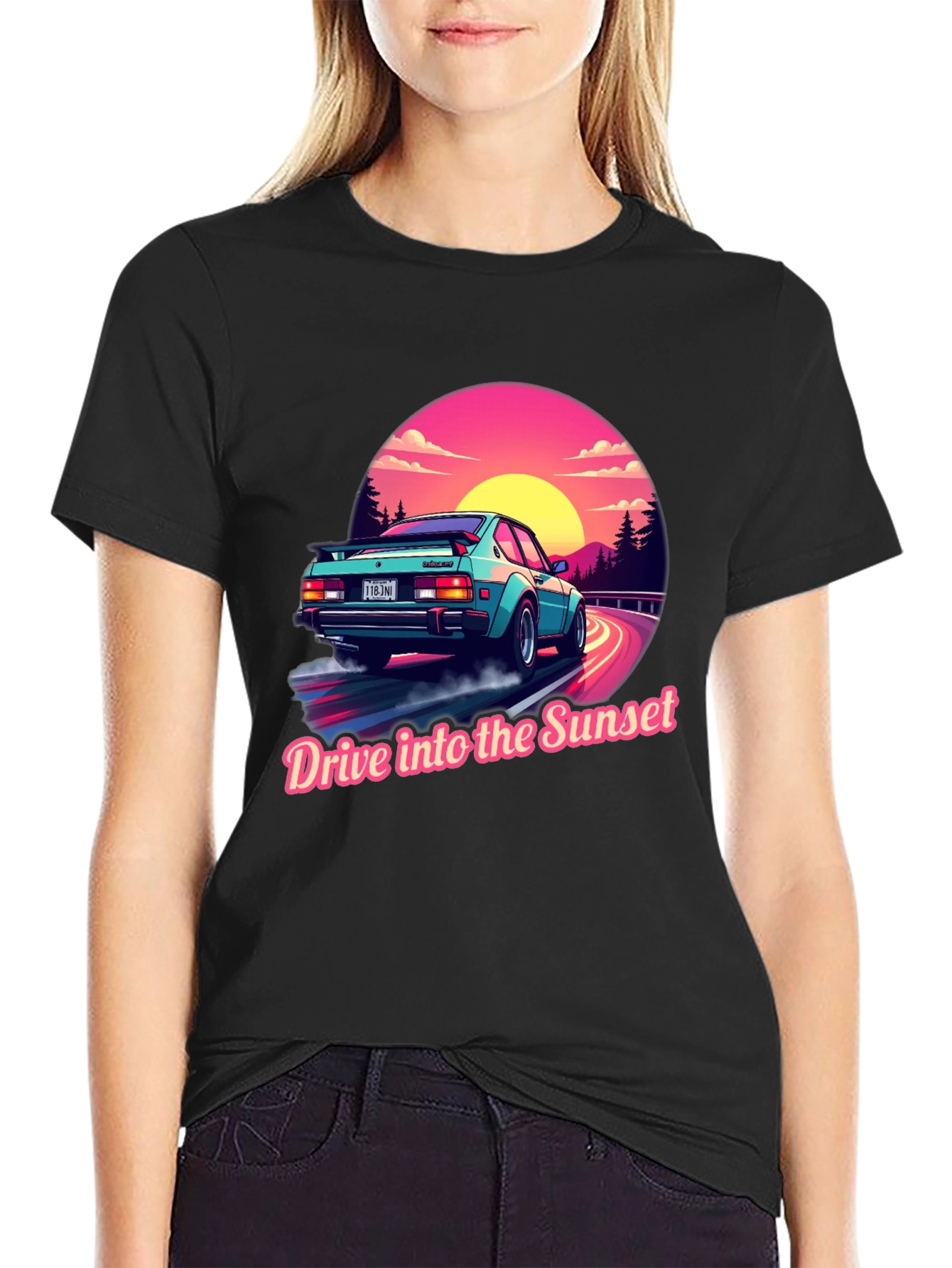 Retro Car Sunset Drive T-Shirt