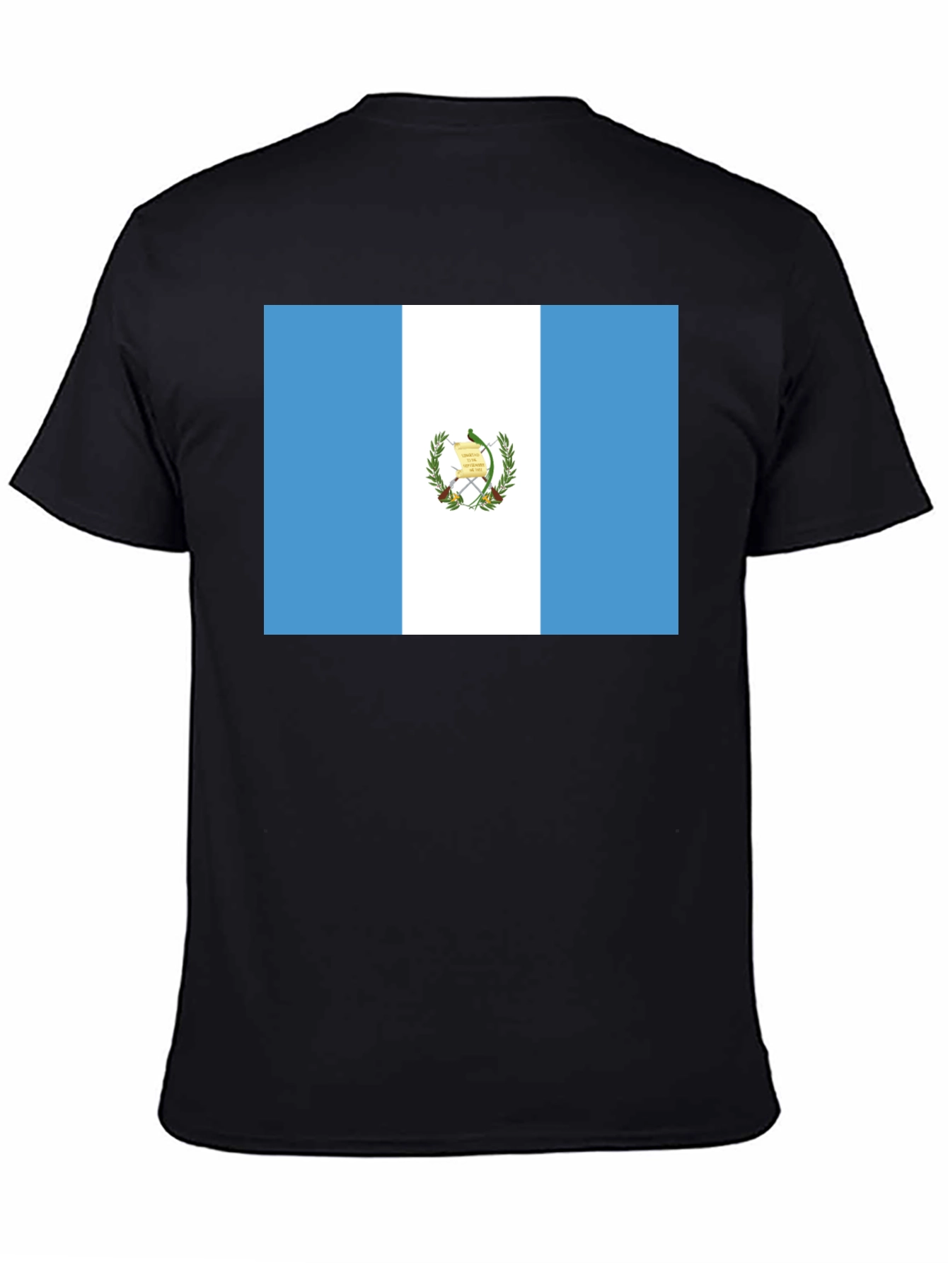 Guatemala Flag T-Shirt - Black Cotton Tee