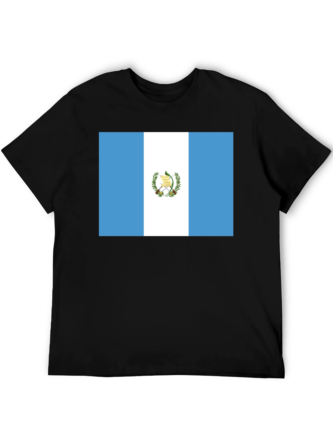 Guatemala Flag T-Shirt - Black Cotton Tee