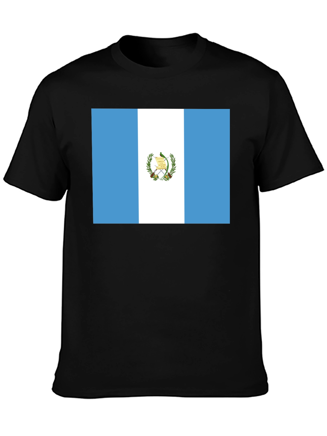 Guatemala Flag T-Shirt - Black Cotton Tee