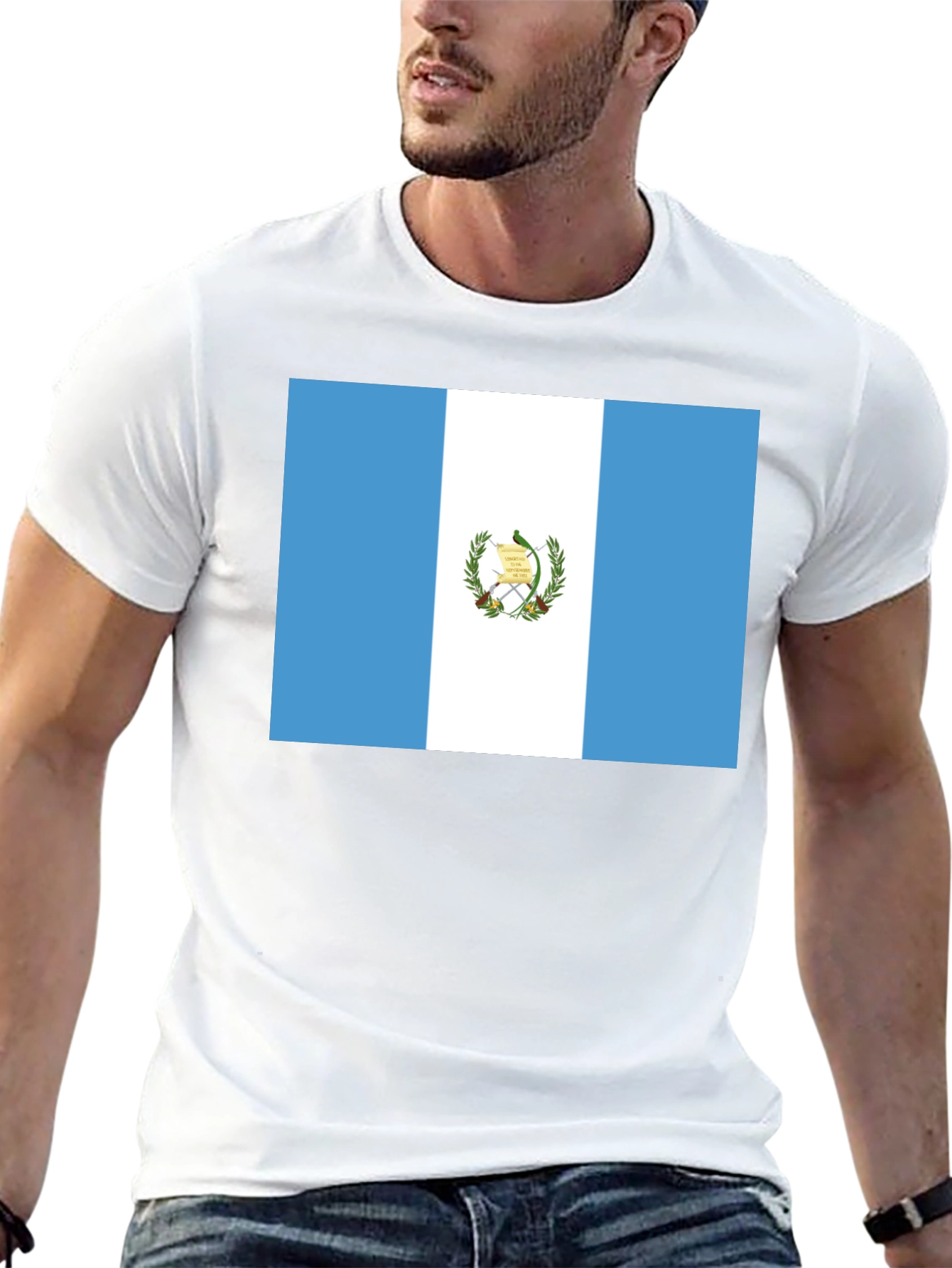 Guatemala Flag T-Shirt - Black Cotton Tee