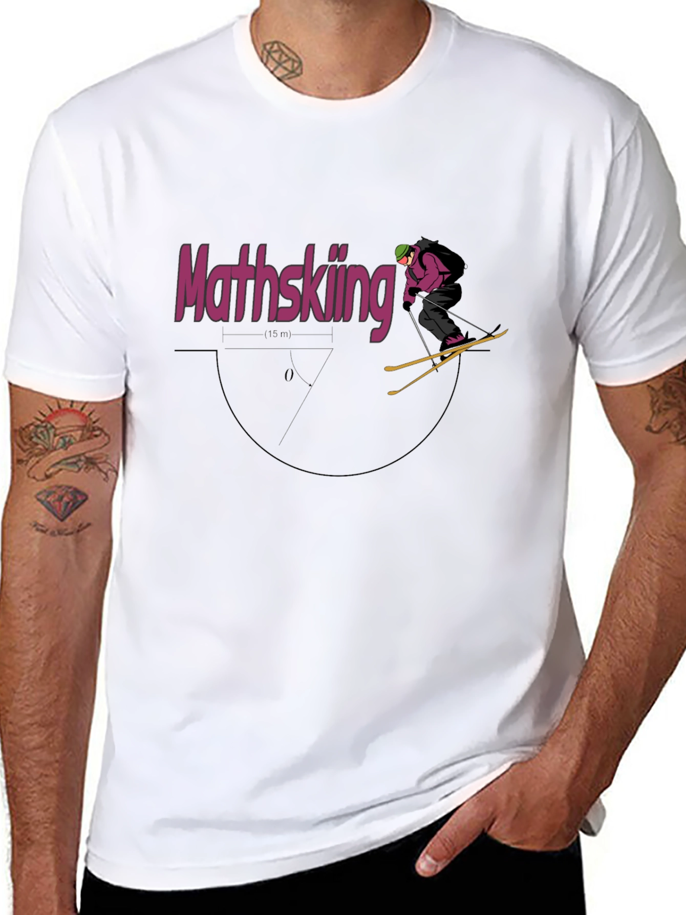 Math Skiing Graphic Tee - Black