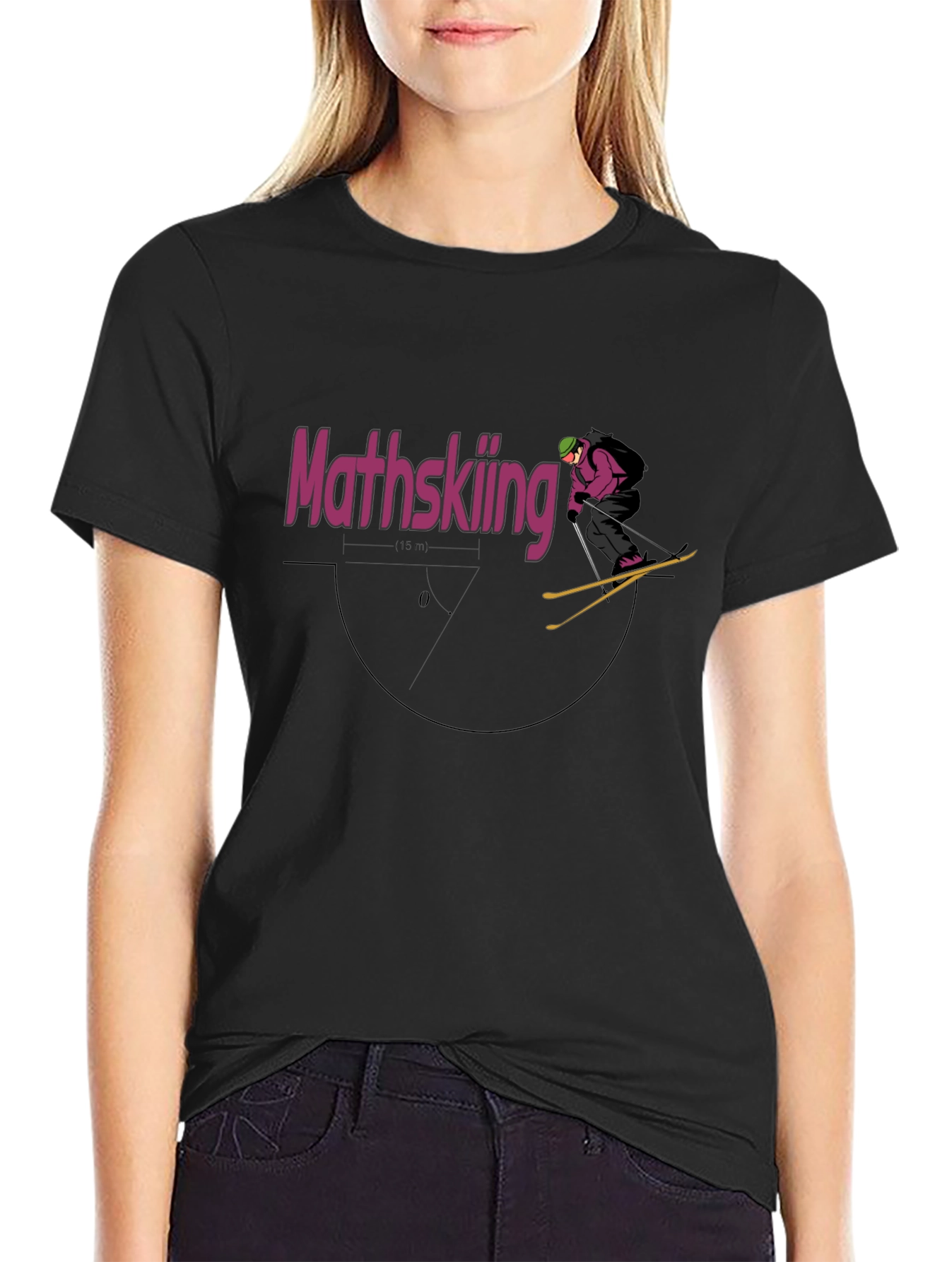 Math Skiing Graphic Tee - Black