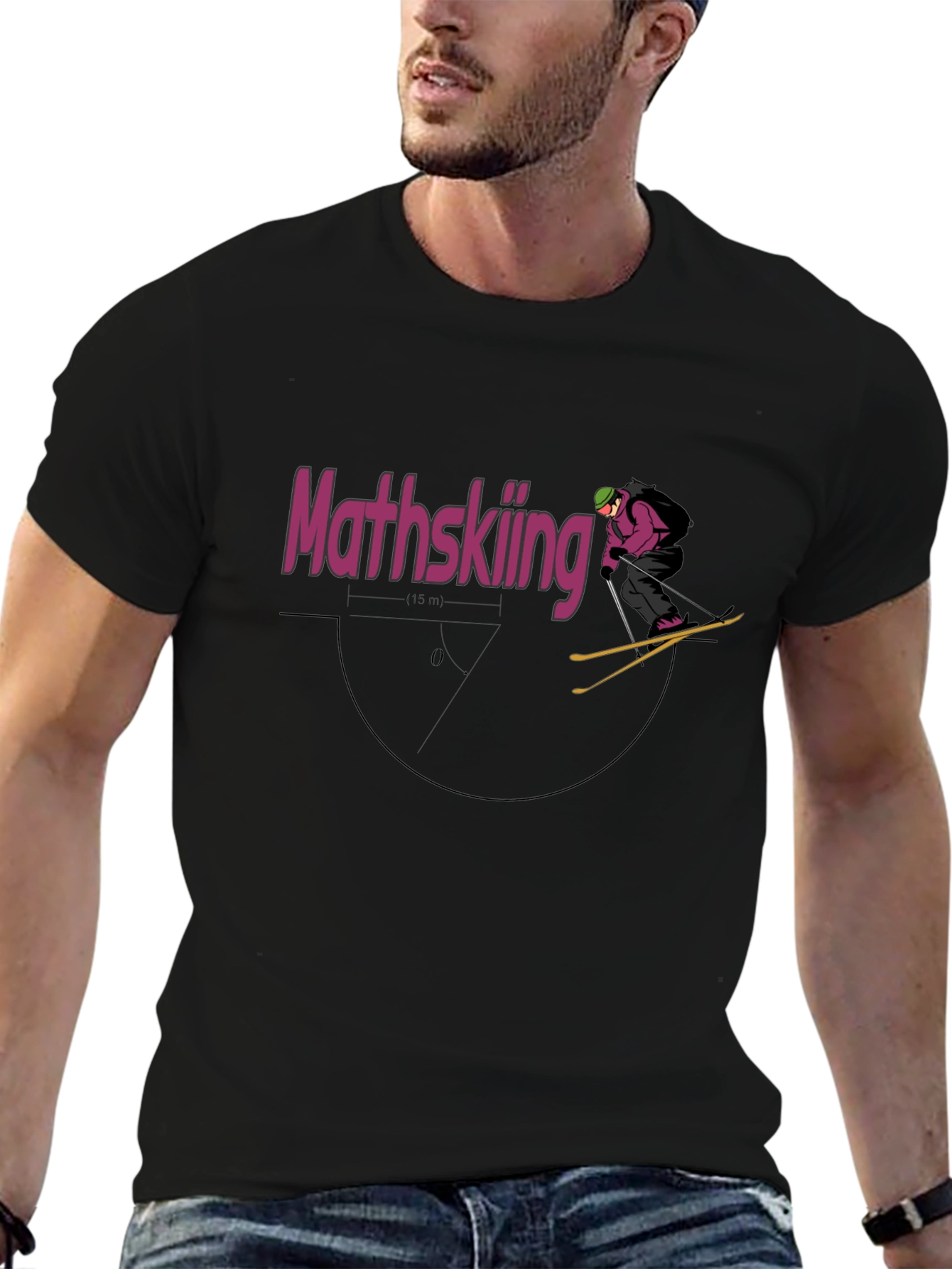 Math Skiing Graphic Tee - Black