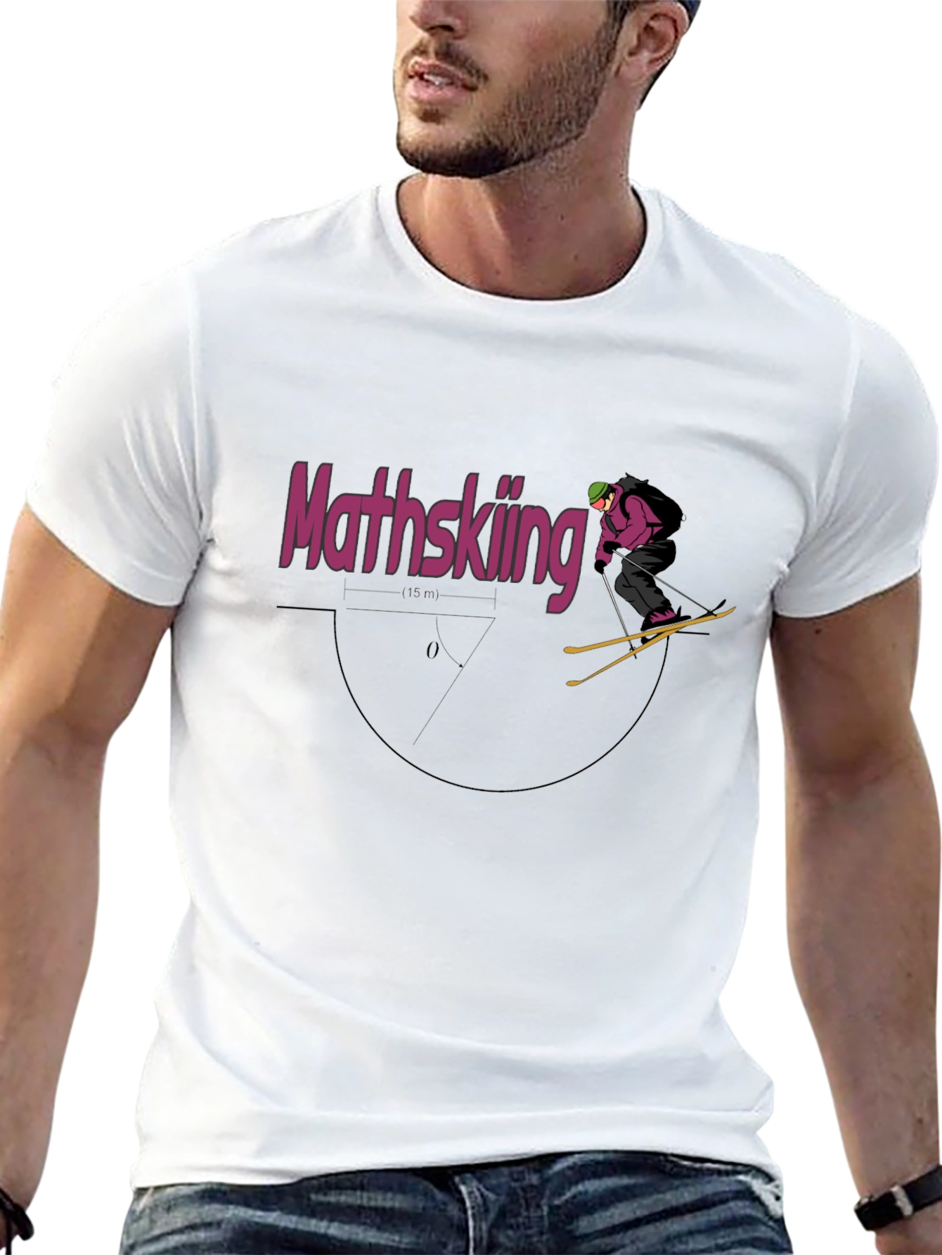 Math Skiing Graphic Tee - Black