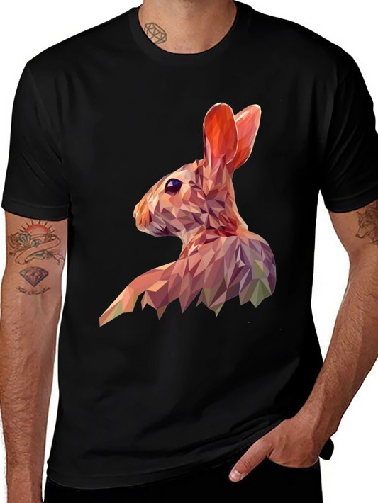 Geometric Rabbit Graphic Tee - Modern Animal Print