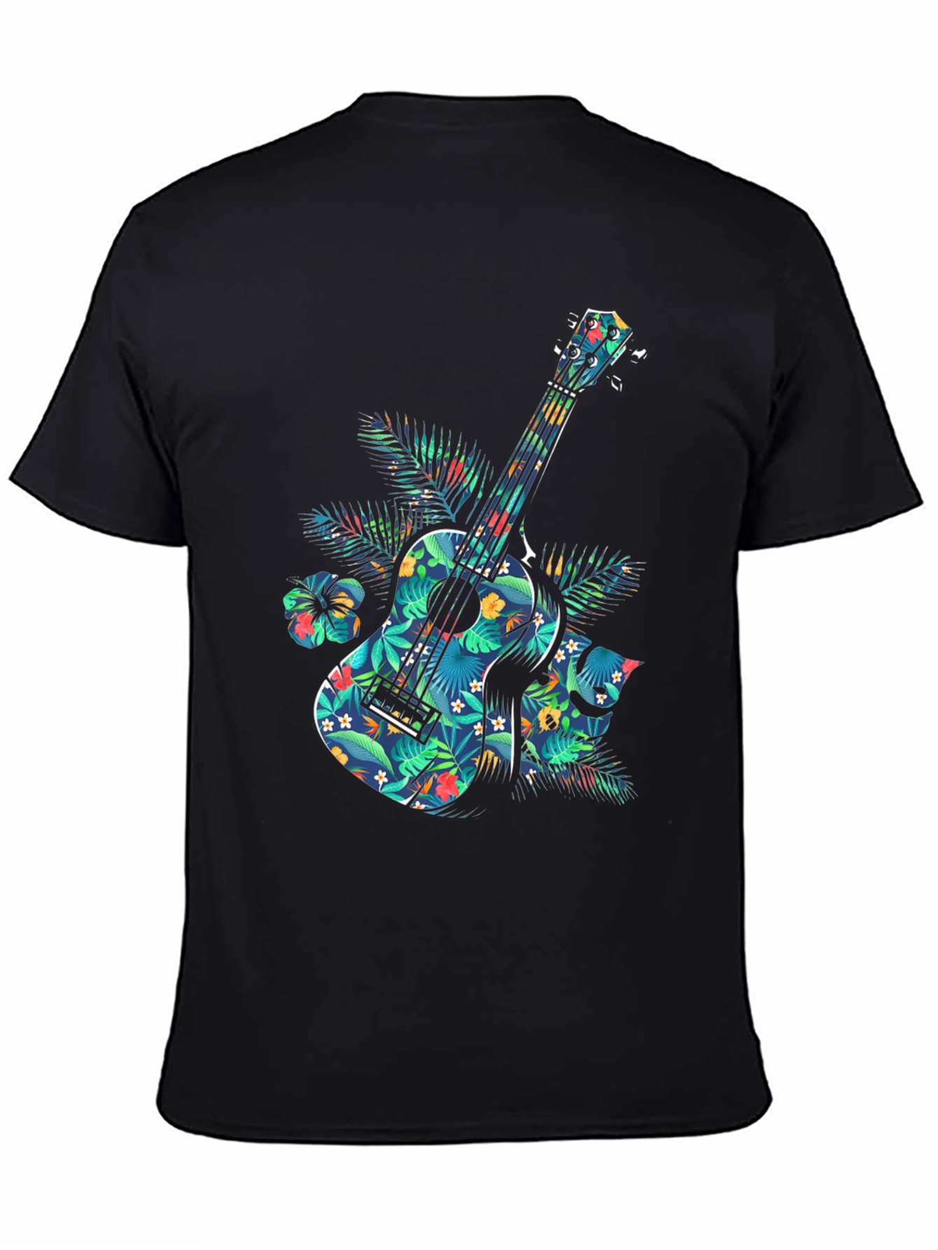 Floral Guitar Graphic T-Shirt - Tropical Music Vibe