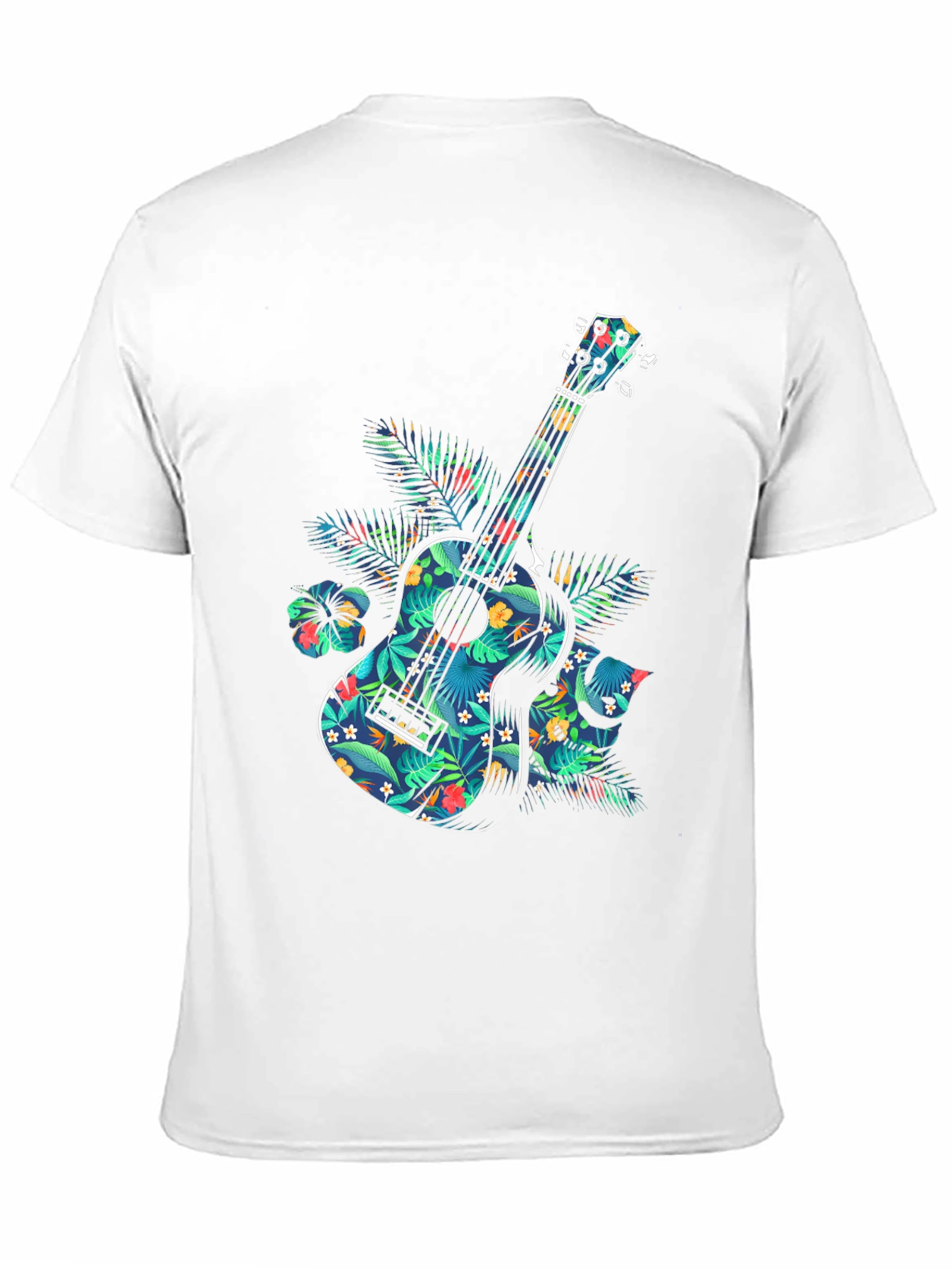 Floral Guitar Graphic T-Shirt - Tropical Music Vibe