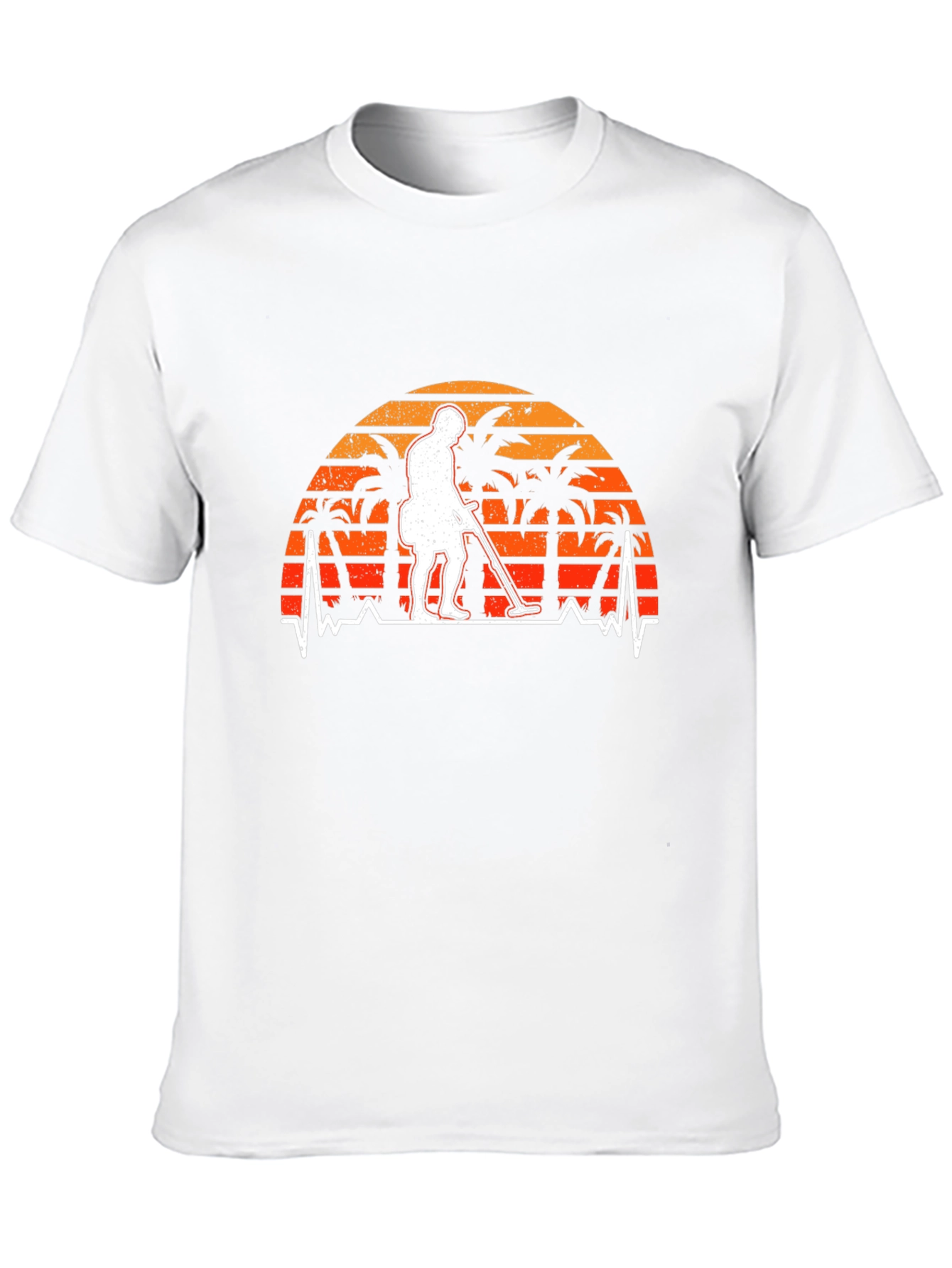 Metal Detector T-Shirt Palm Tree Sunset Pulse