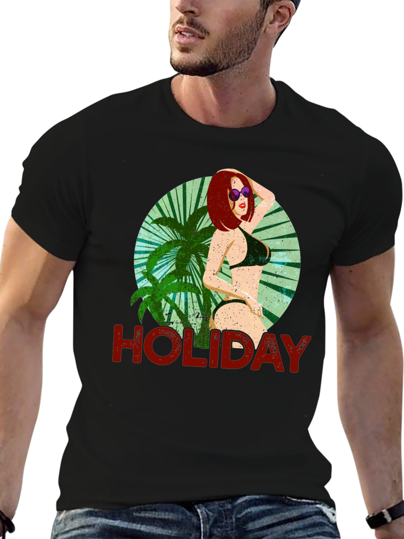 Holiday Graphic Tee - Tropical Beach Vibes