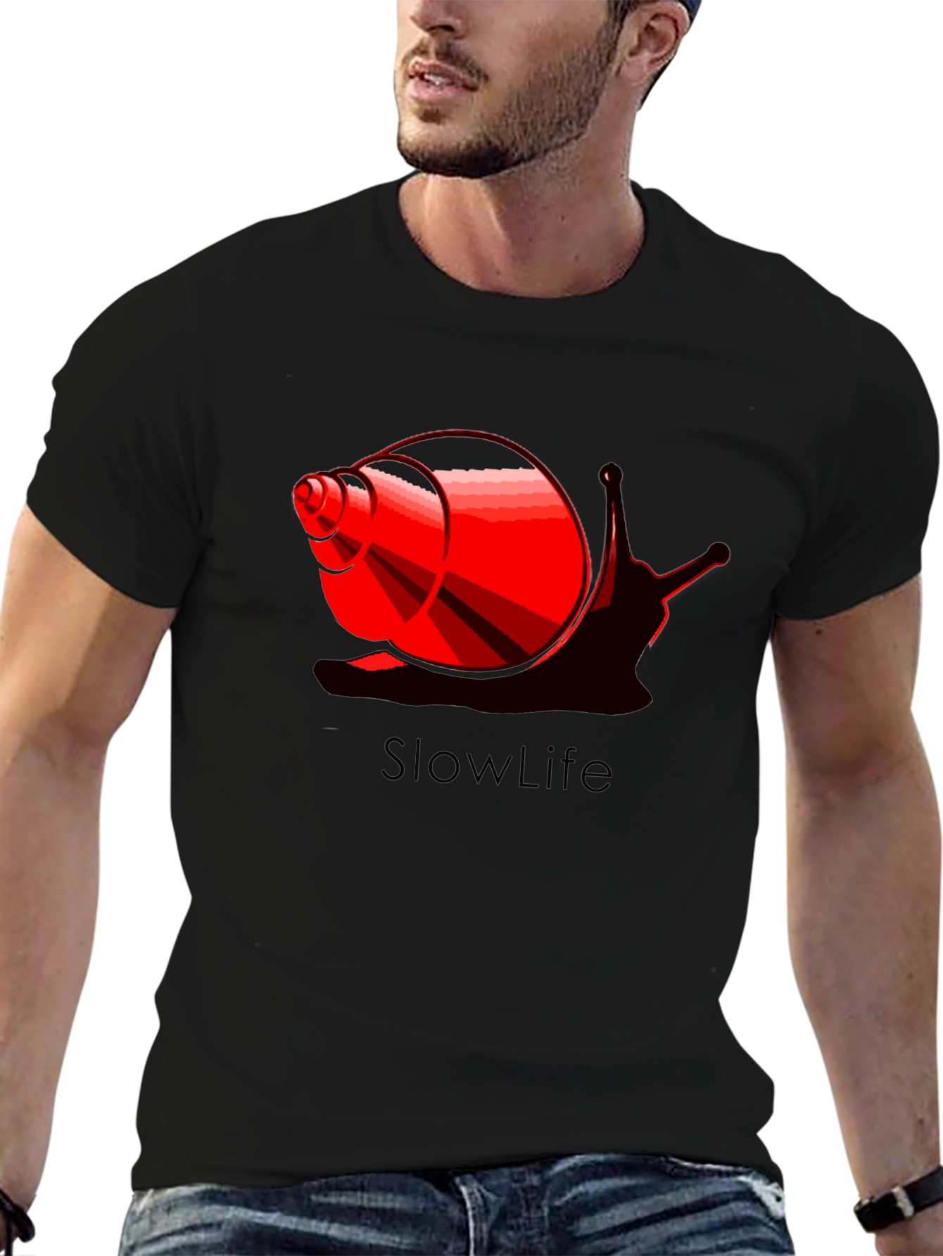 Slowlife Snail Graphic Black T-Shirt