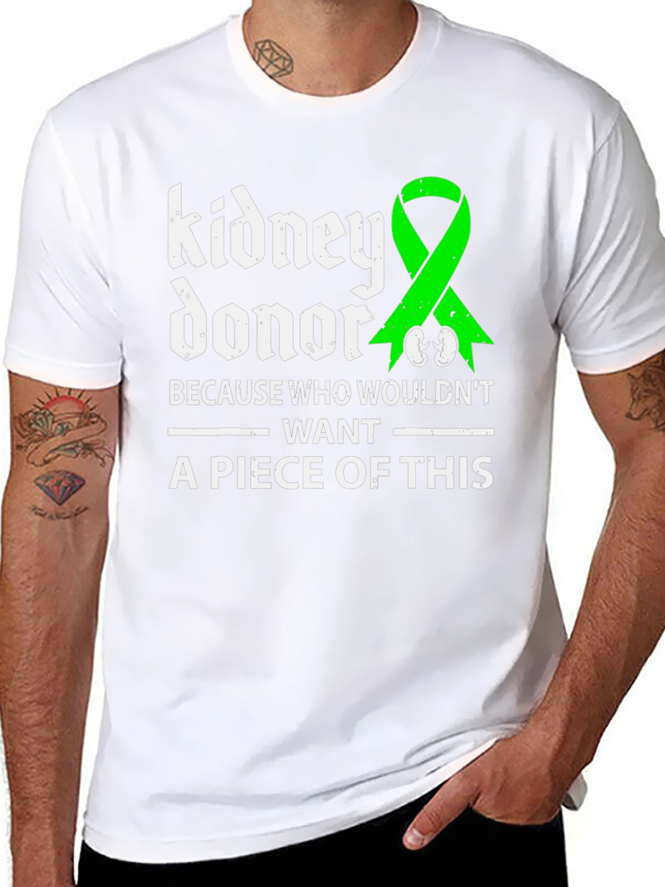 Kidney Donor Awareness T-Shirt - Green Ribbon