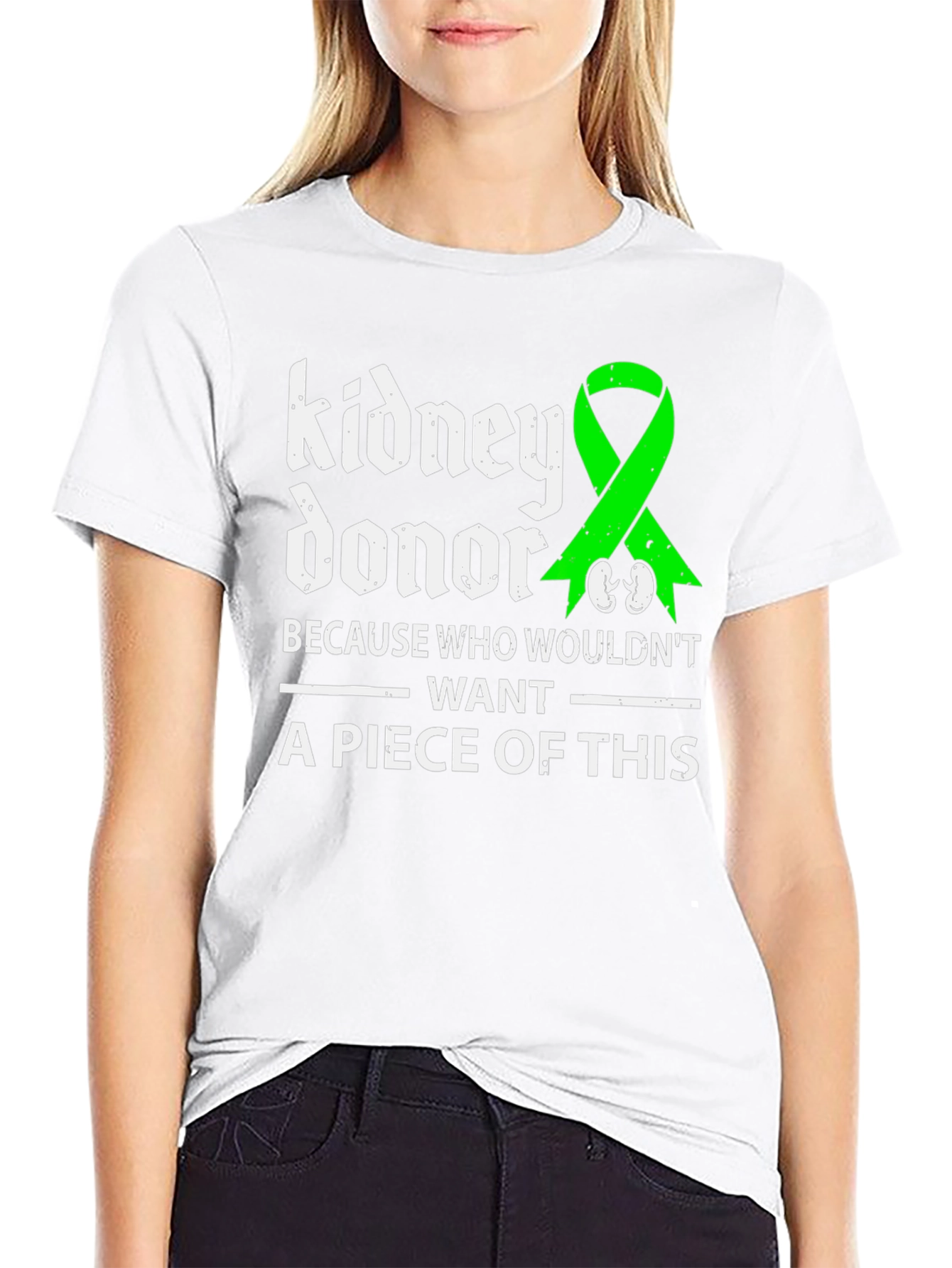 Kidney Donor Awareness T-Shirt - Green Ribbon