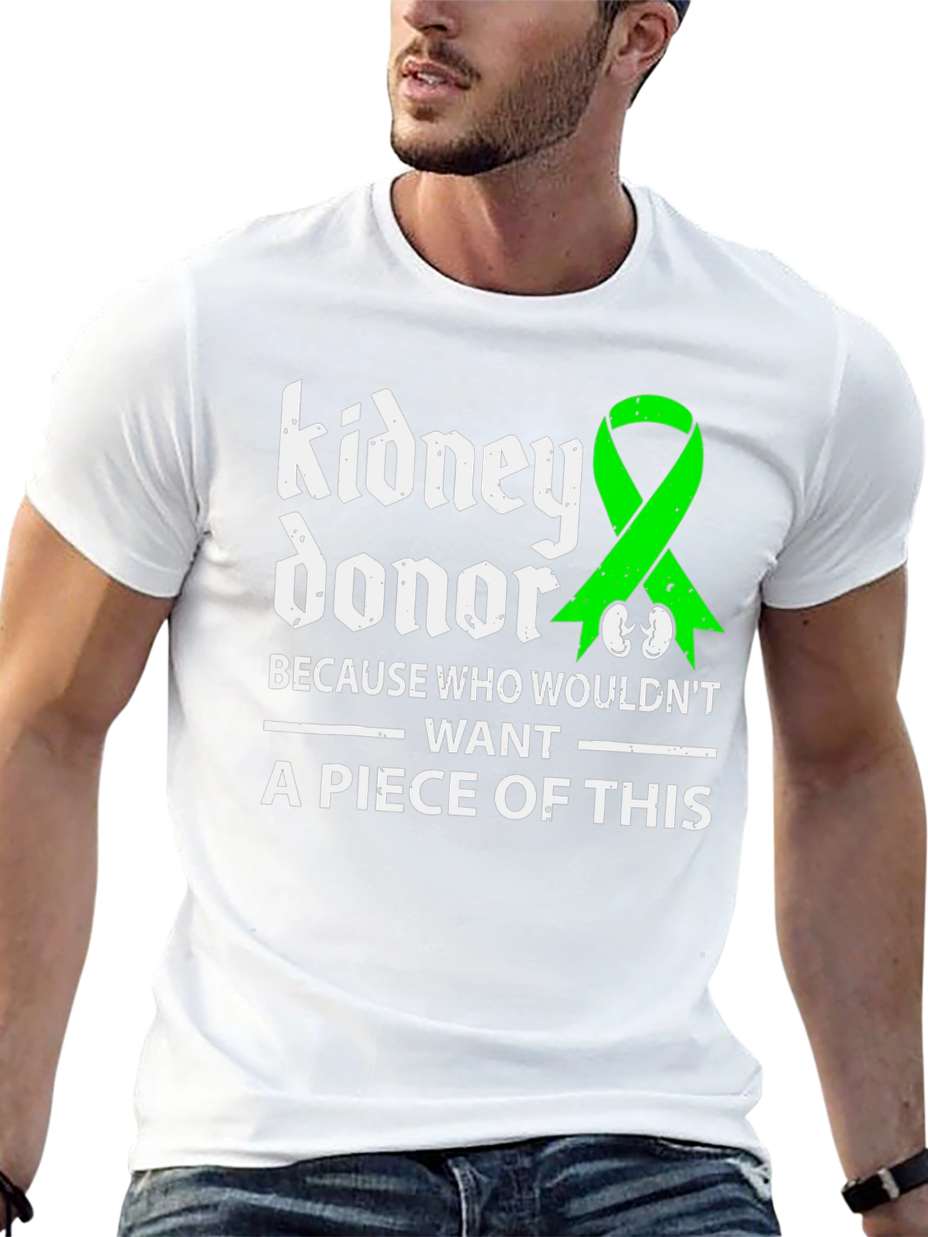 Kidney Donor Awareness T-Shirt - Green Ribbon
